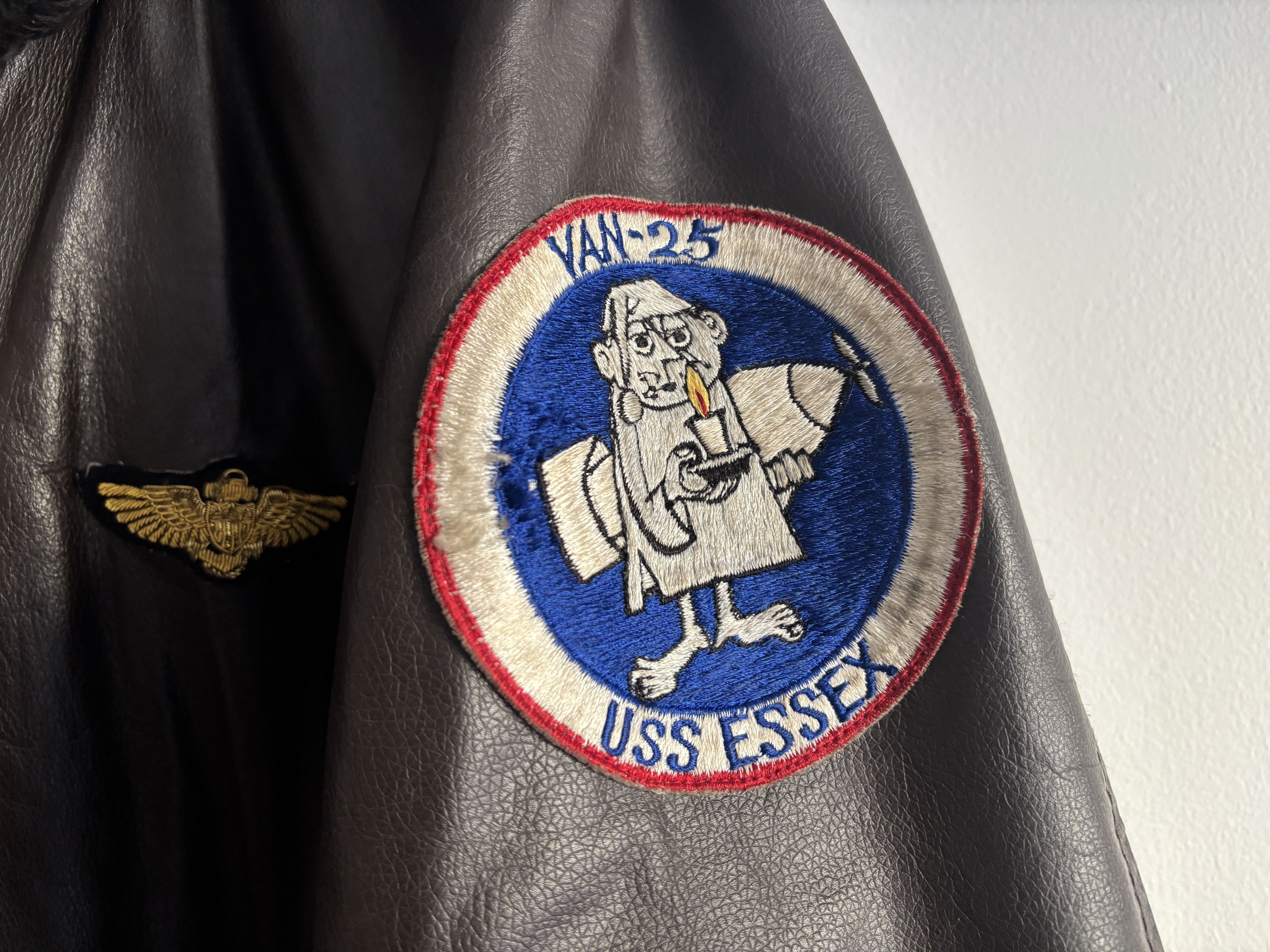 Excelled Aviator Bomber G-1 Jacket- Sherpa Collar, Patches -XL-XXL Size US XL / EU 56 / 4 - 3 Thumbnail