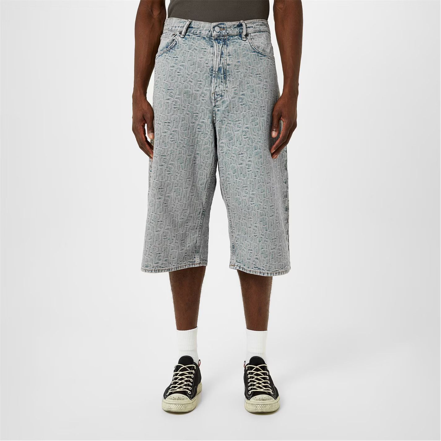 Acne Studios o1g2r1mq0825 Monogram Shorts in Blue/Beige Size US 34 / EU 50 - 2 Thumbnail