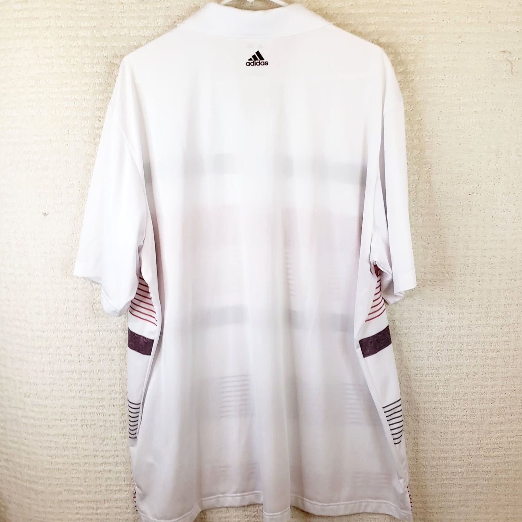Adidas Adidas Golf Polo Shirt Mens XXL White Red Striped Short Sleeve PureMotion Shirt Polo Shirt Mens XXL White Red Striped Short Sleeve Size US XXL / EU 58 / 5 - 7 Thumbnail