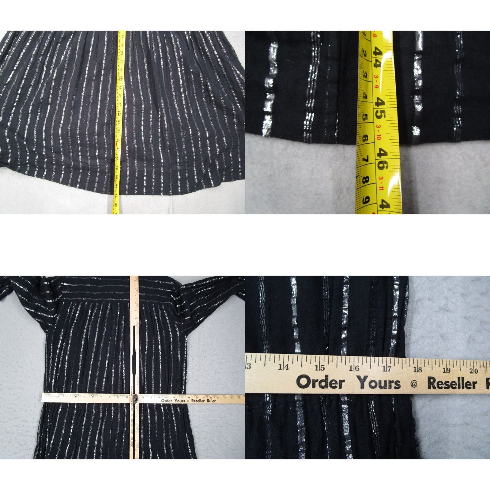 Isabel Marant Isabel Morant Etoile Dress Women 36 Black A Line 3/4 Sleeve Metallic Stripes Size XS / US 0-2 / IT 36-38 - 8 Thumbnail