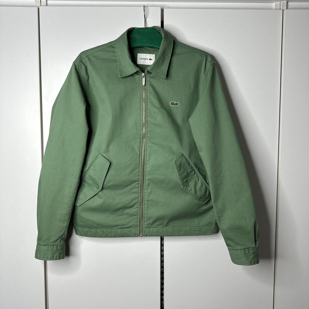 image of Rpp 250$ Lacoste Veste 2023 Green Zip Jacket Streetwear, Men's (Size Medium)