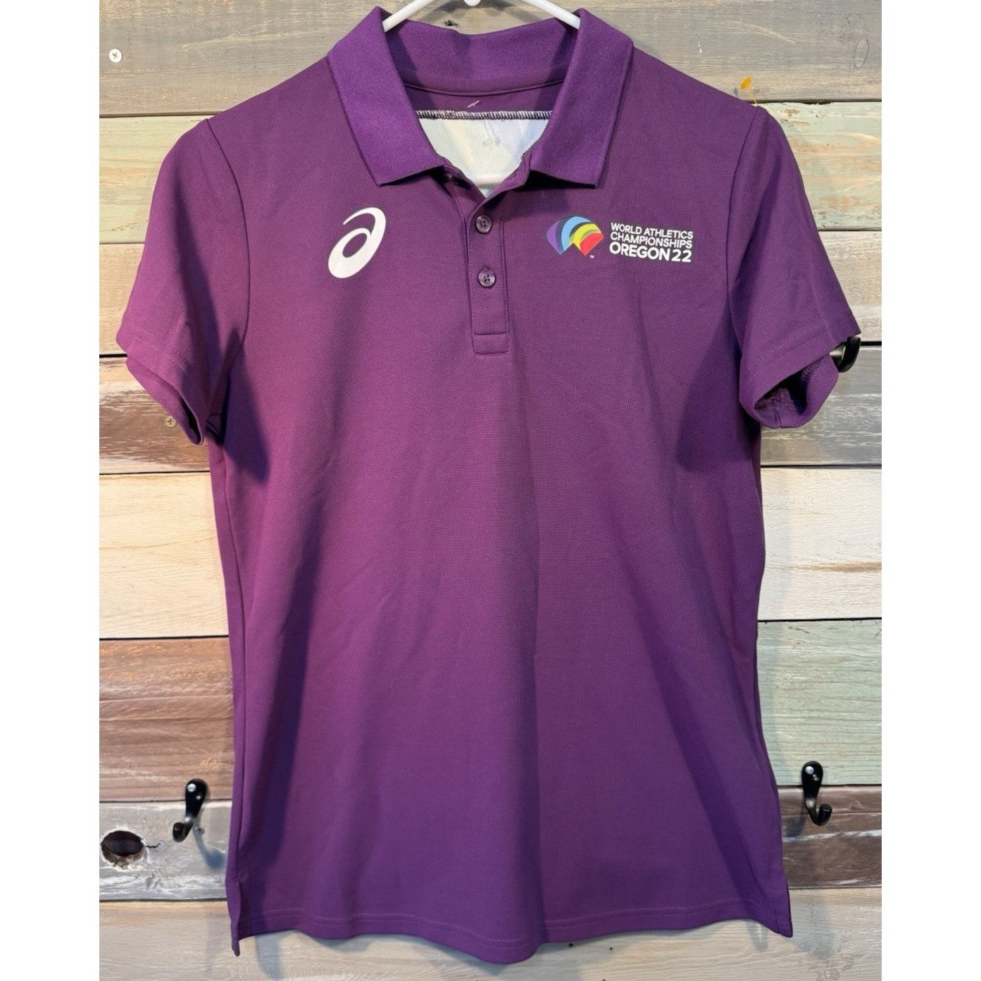 Asics ASICS Purple World Athletics Championships Oregon 22 Polo Wo Size US S / EU 44-46 / 1 - 7 Thumbnail
