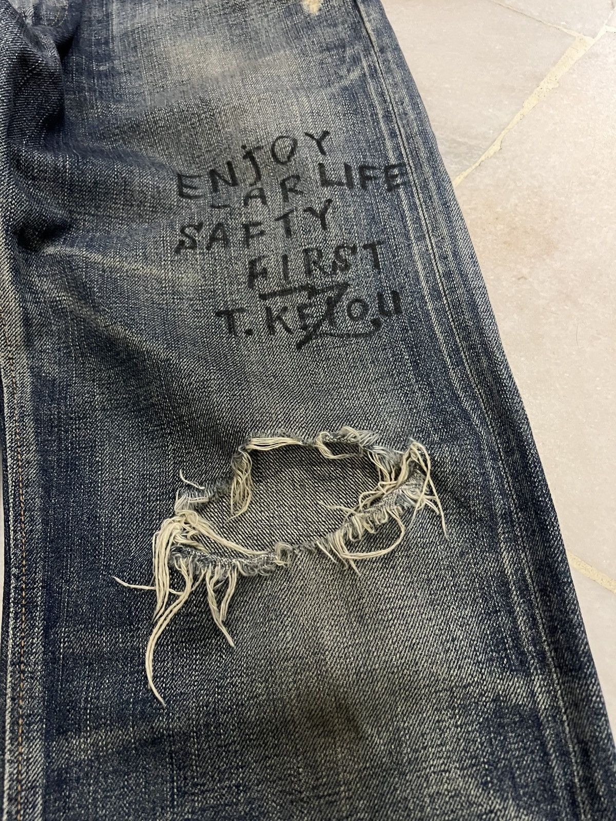 Edwin × If Six Was Nine 💥Baggy💥Vintage Edwin 505 Distressed Selvedge Jean Size US 32 / EU 48 - 6 Thumbnail