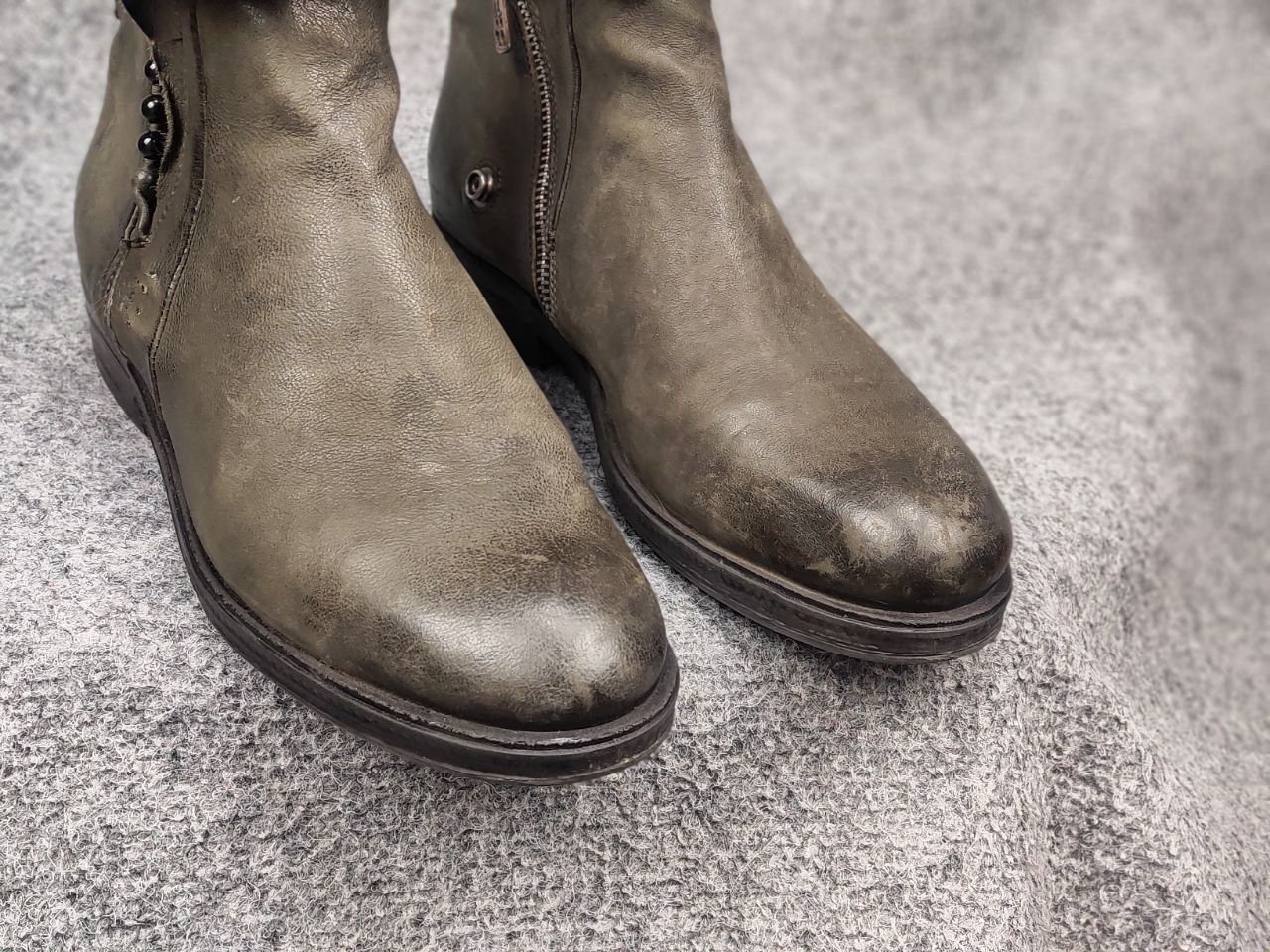 A.S.98 A.S.98 Airstep Design Swamp green Ankle Zip Leather Boots Size US 10 / IT 40 - 17 Thumbnail