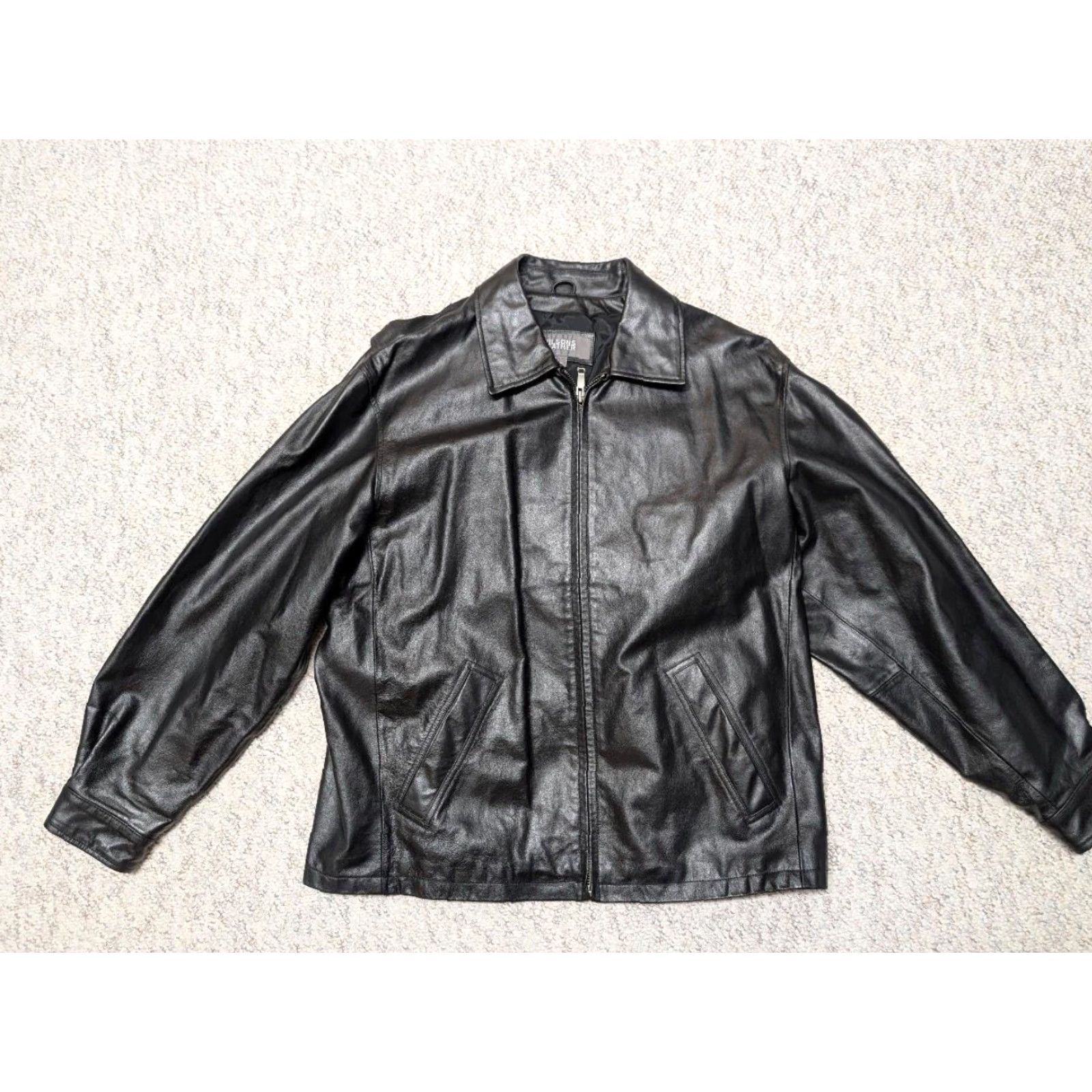 Vintage VINTAGE Wilsons Leather Jacket Men L Black Leather Motorcycle Jacket 1990s Loose stiff cowhide Size L Mens Size US L / EU 52-54 / 3 - 3 Thumbnail