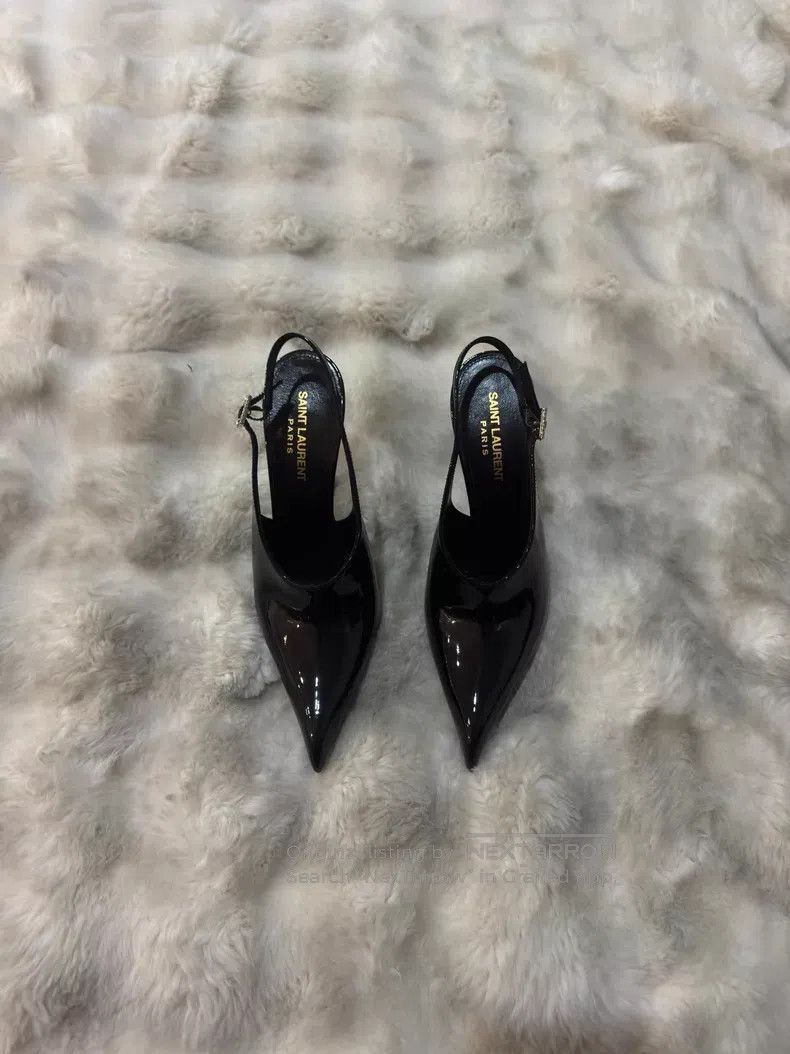 Saint Laurent Paris Saint Laurent Paris Crystal Rhinestone Patent Leather Poin Size US 5.5 / IT 35.5 - 4 Thumbnail