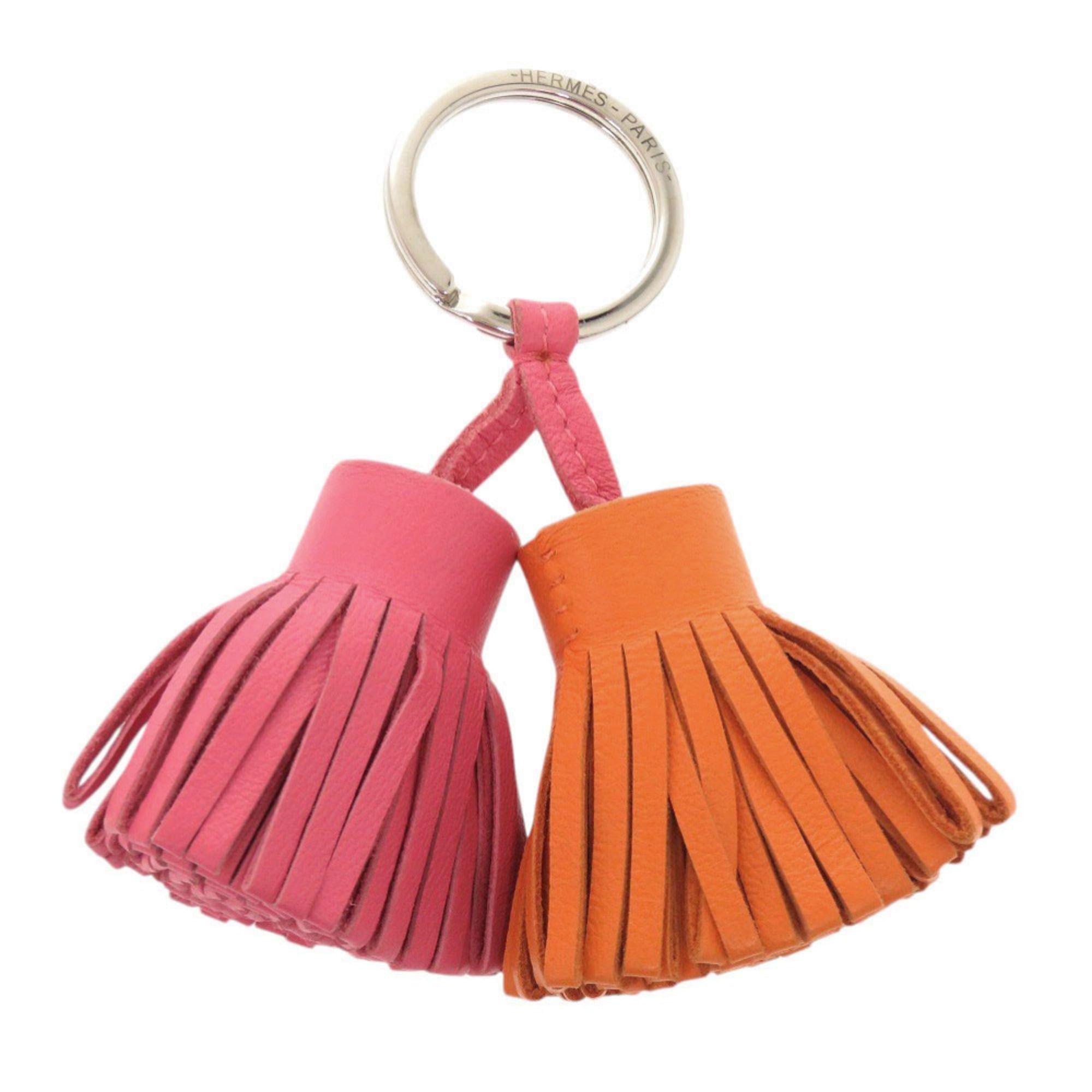 Hermes Hermes Carmen Unodos Agneau Milo Pink Orange Keychain Charm 1060HERMES Size ONE SIZE - 1 Thumbnail