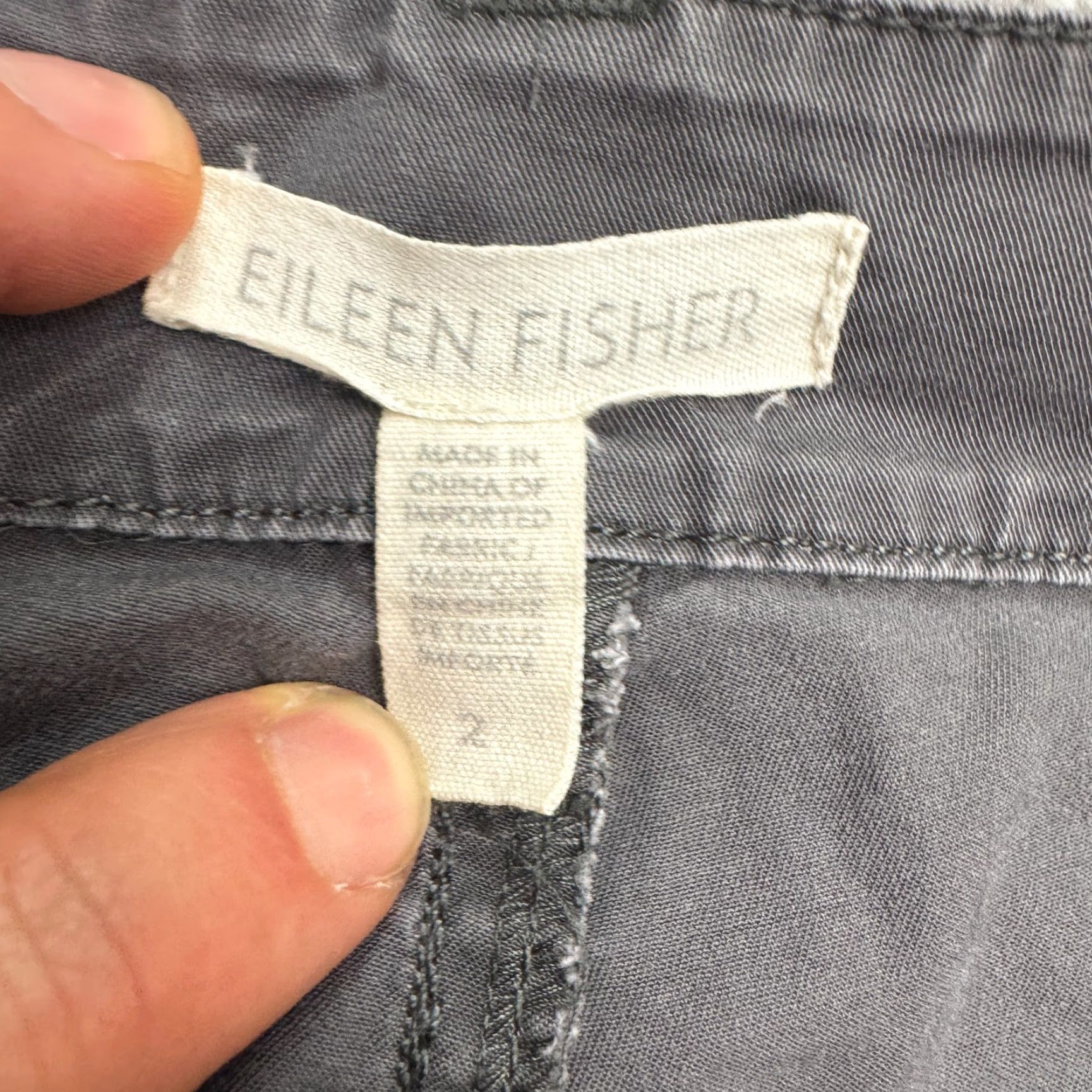 Eileen Fisher Eileen Fisher Gray Organic Cotton Straight Leg Pants Womens 2 Mid Rise Casual Size 26" / US 2 / IT 38 - 6 Thumbnail