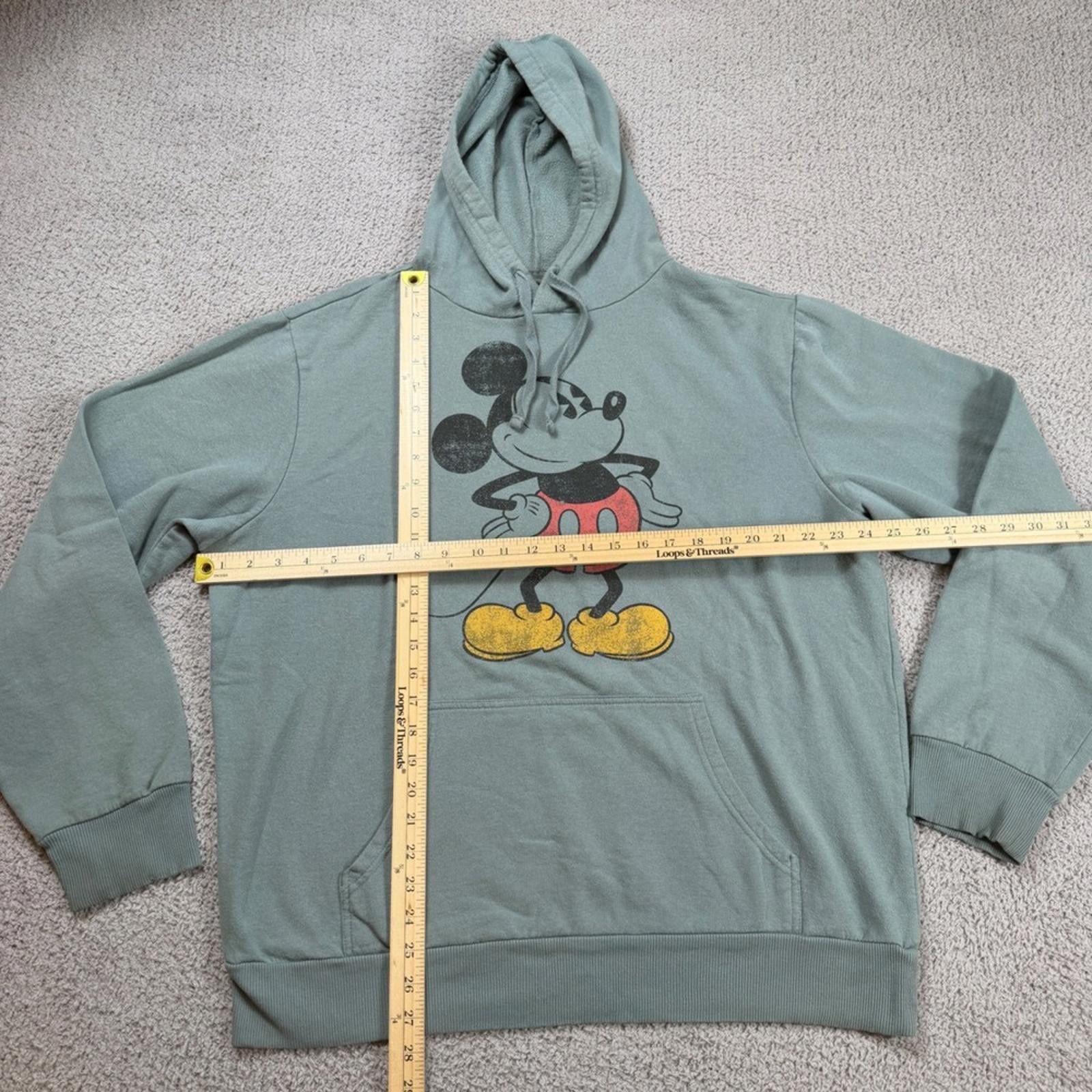 Disney Disney Mickey Mouse Hoodie Mens XL Sage Pullover Sweatshirt Size US XL / EU 56 / 4 - 2 Thumbnail