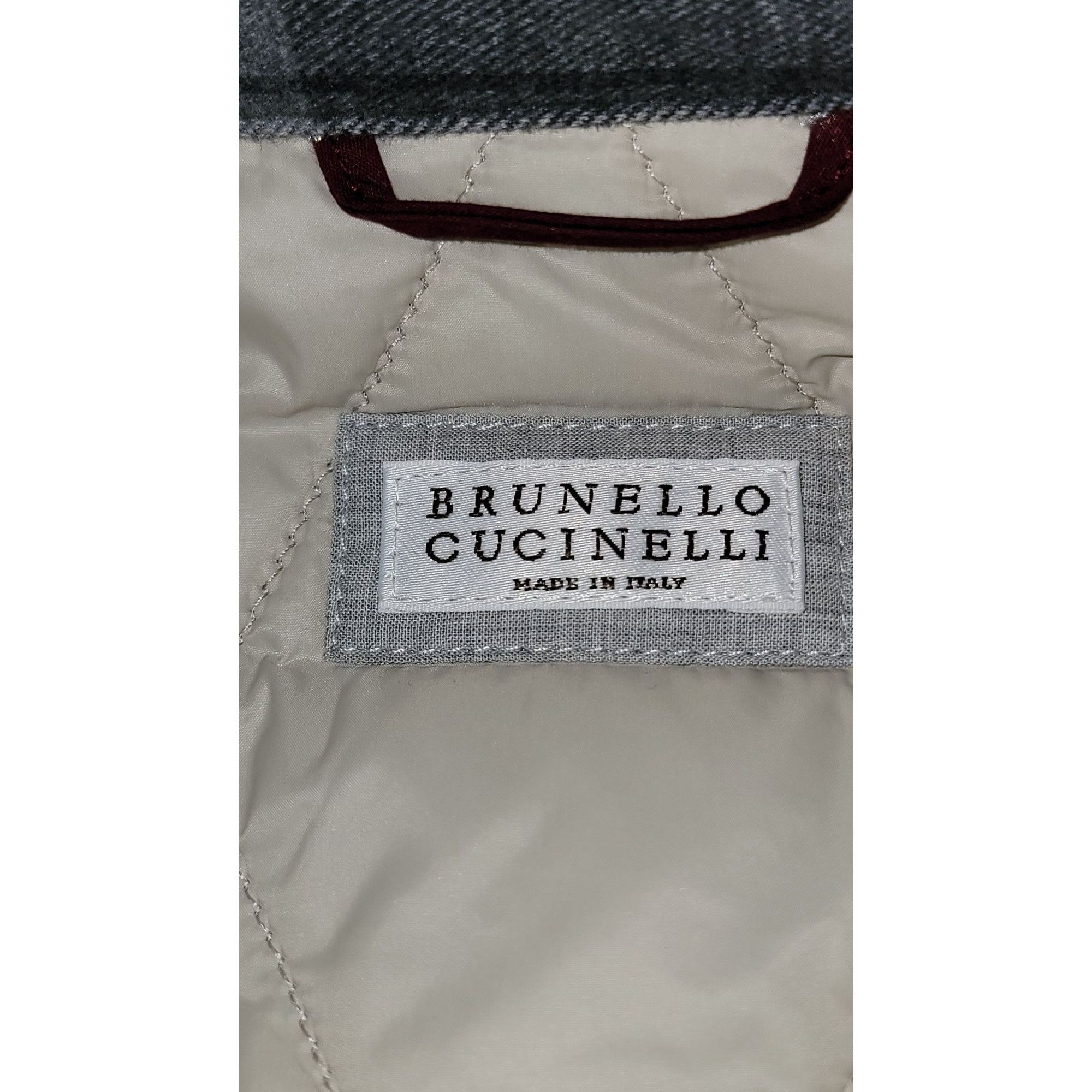 Brunello Cucinelli plaid-check padded jacket - Men's Size 50