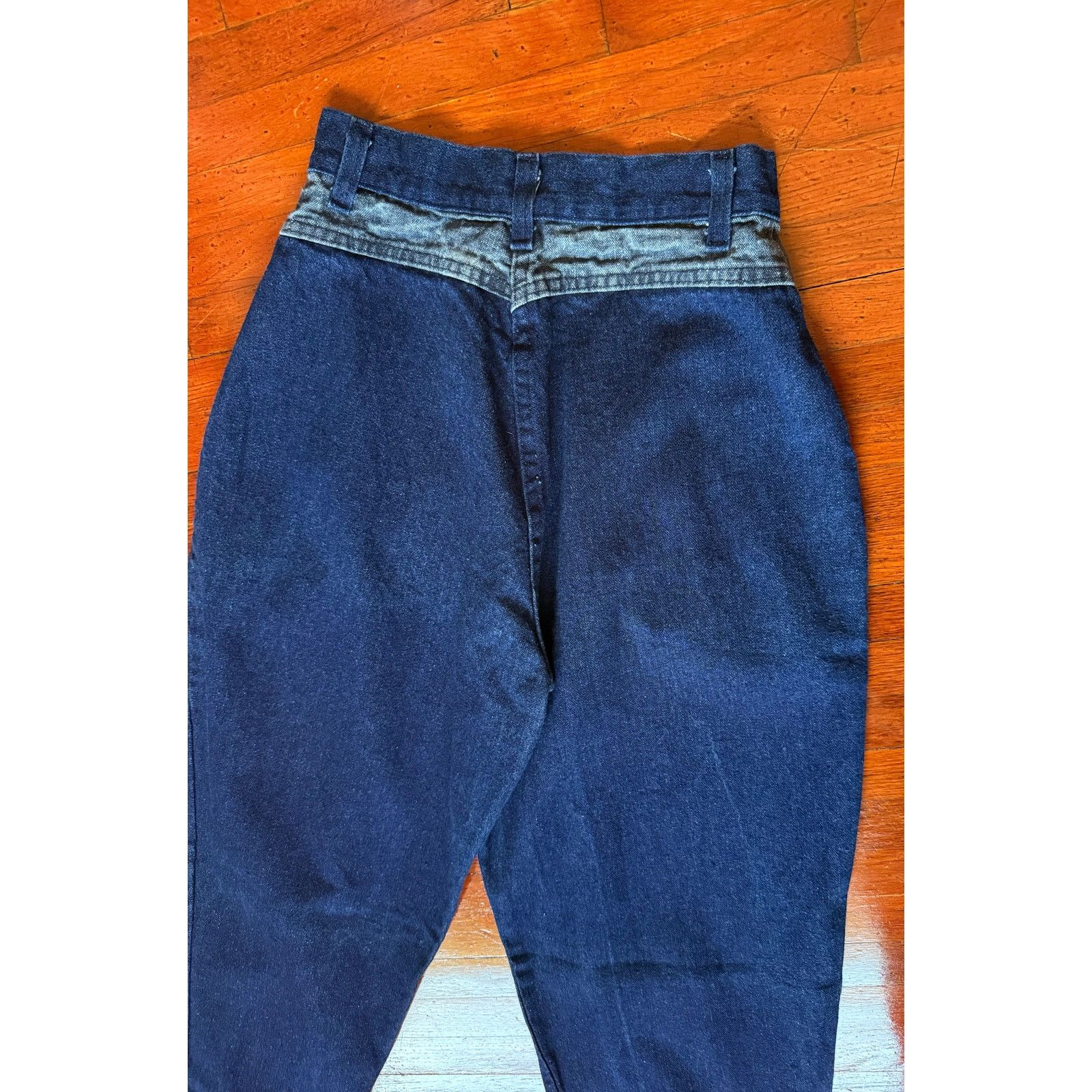 Vintage Vintage 70’s Dark Wash Denim High Waist Bare Back Jeans XS Size 24" / US 00 / IT 34 - 3 Thumbnail