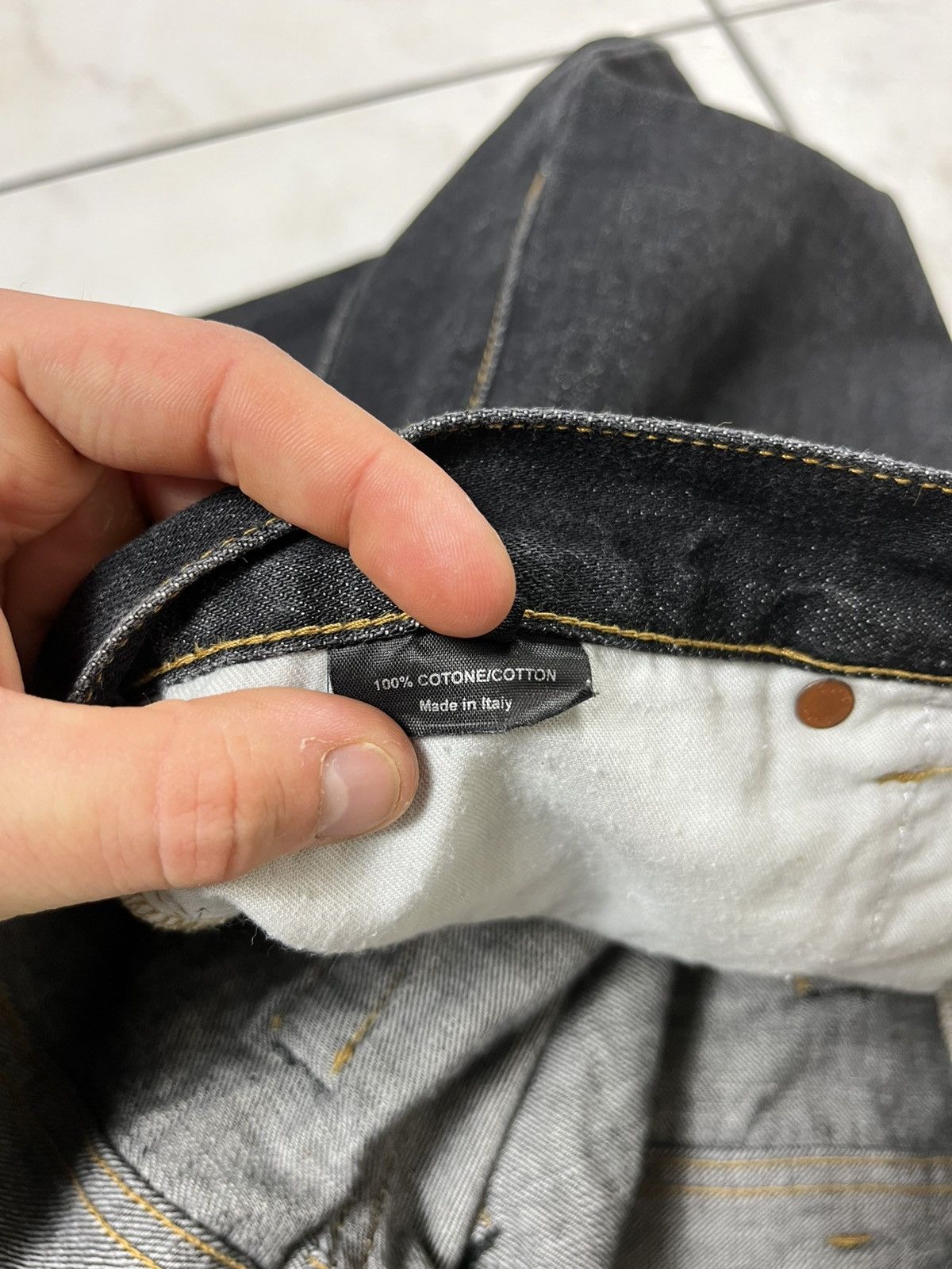 Gucci × Vintage Vintage Gucci regular dark goth raw denim jeans Size US 36 / EU 52 - 24 Thumbnail