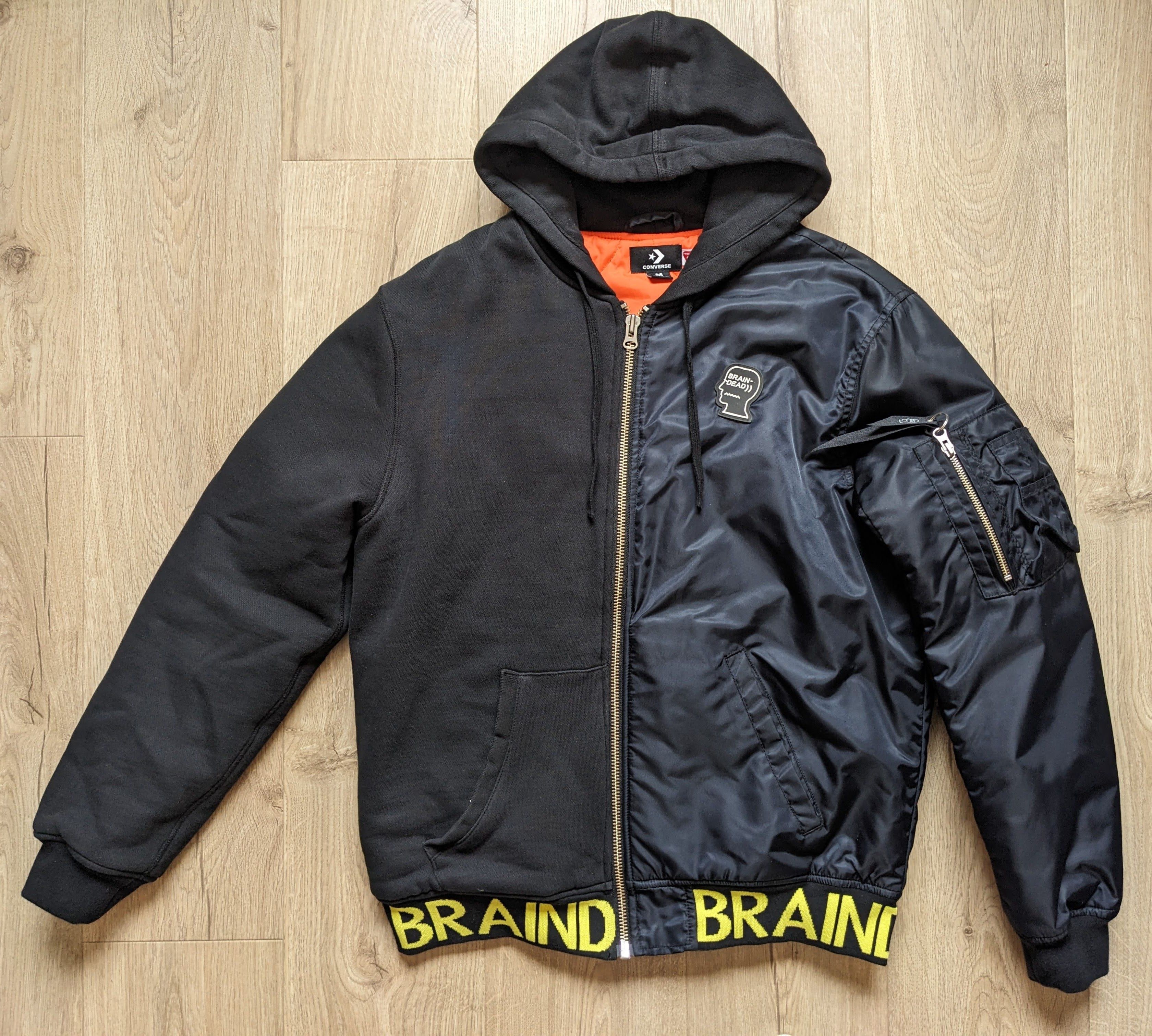 Brain Dead Converse Streetwear Brain Dead x Converse Hooded Bomber Jacket Size M Grailed
