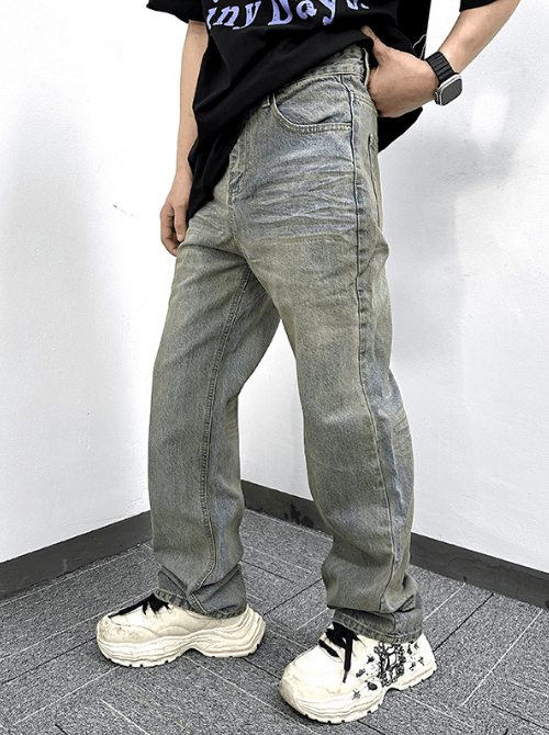 Japanese Brand × Jean Washed distressed vintage casual loose wide-leg jeans Size US 32 / EU 48 - 2 Thumbnail