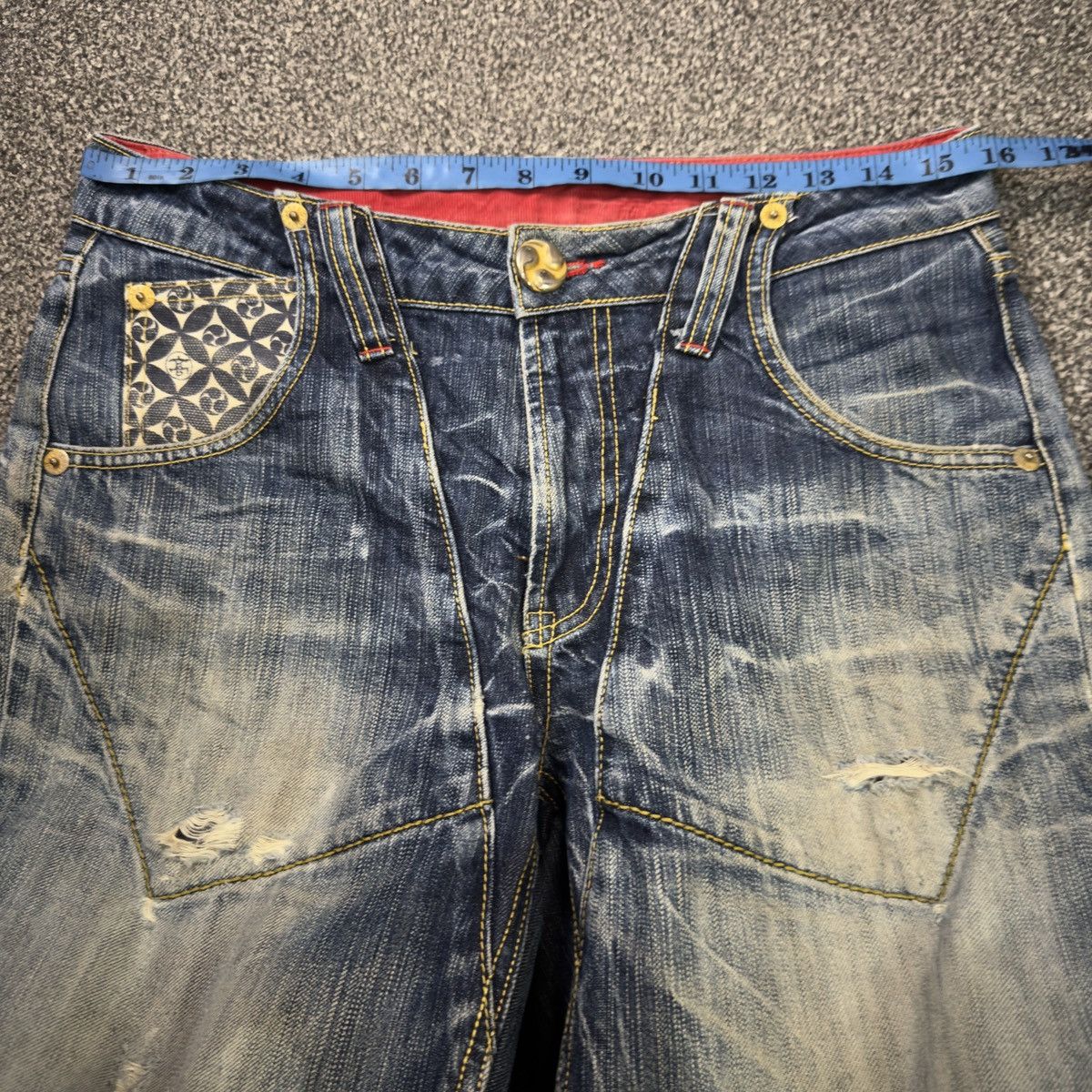 Japanese Brand 🔥🇯🇵 Osaka Big Train Boot Cut Distressed Denim Size US 32 / EU 48 - 18 Thumbnail