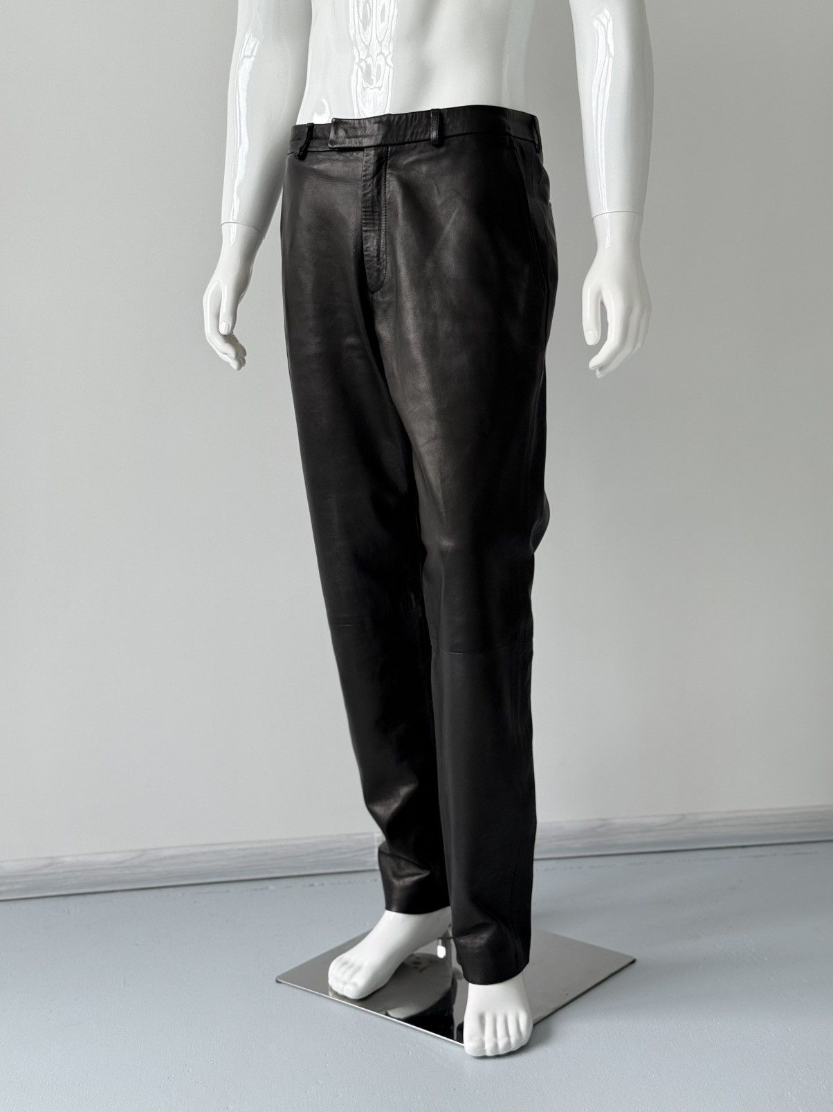 Gucci Gucci Tom Ford Era Dark Brown Black Lambskin Leather Pants Size US 35 - 3 Thumbnail