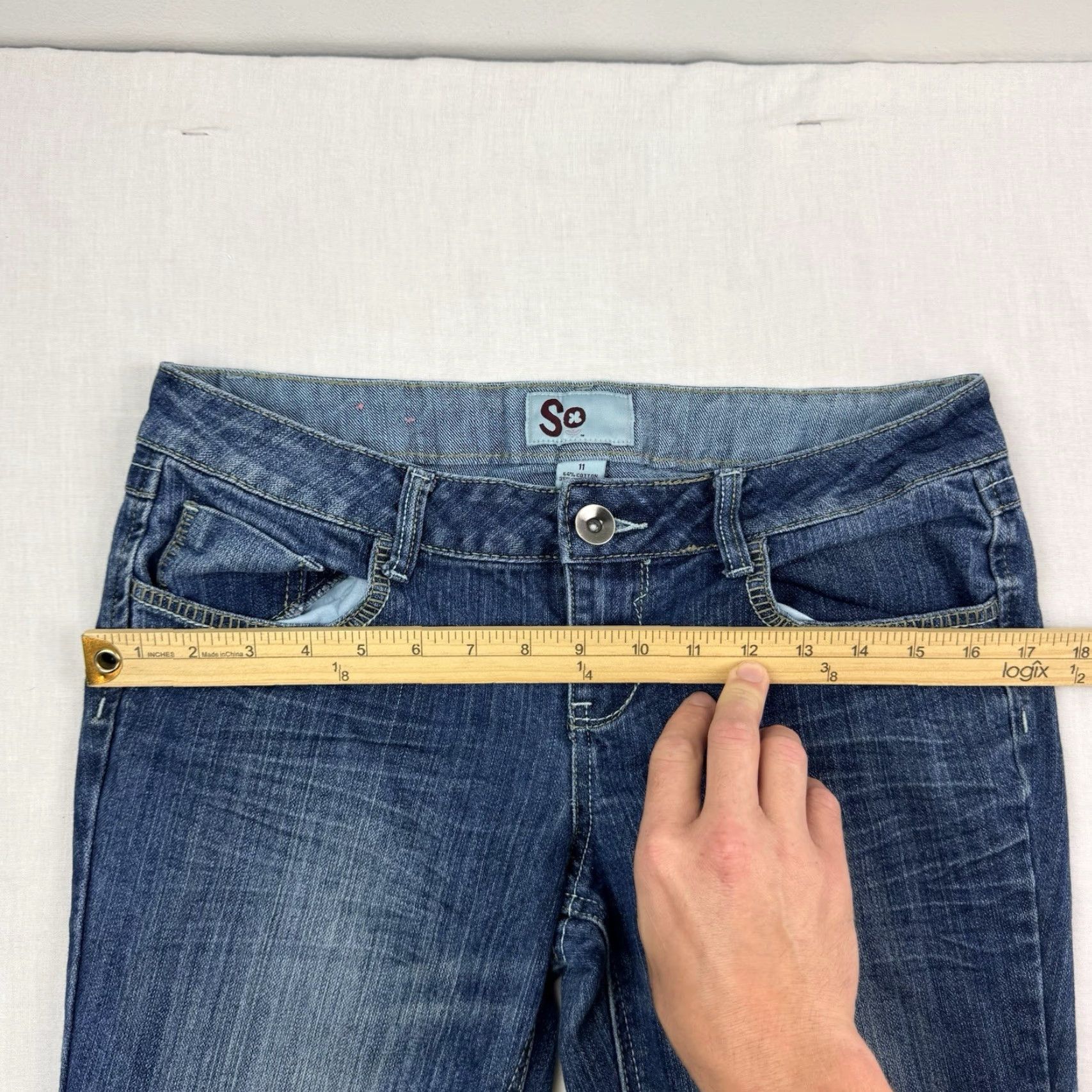 Vintage VINTAGE SO Jeans Bootcut Women’s 11 Mid Waist Hippie Hipster 2000s Blue Size 32" / US 10 / IT 46 - 7 Thumbnail