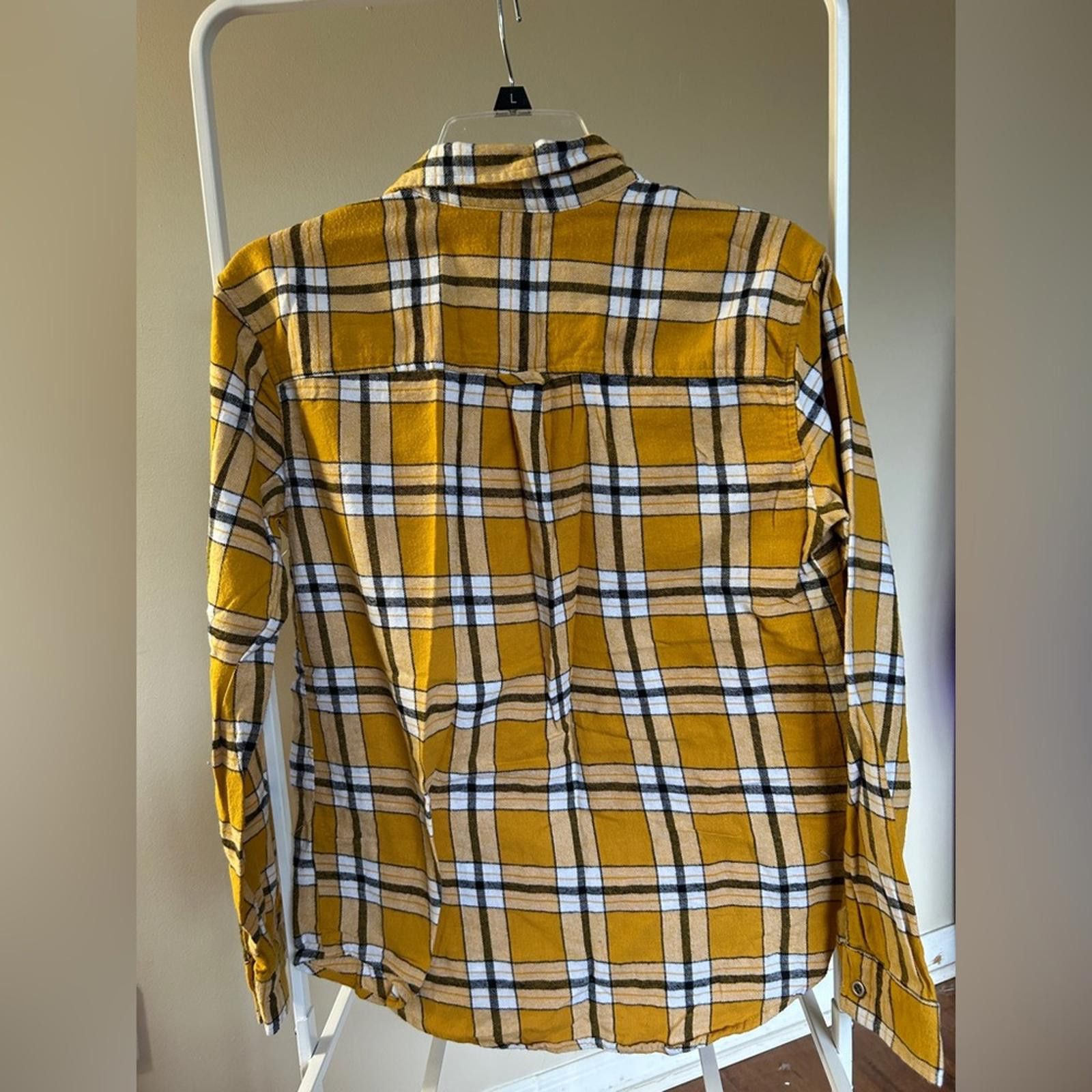 Pacsun PacSun Yellow Plaid Button-Up Shirt Size XS / US 0-2 / IT 36-38 - 3 Thumbnail