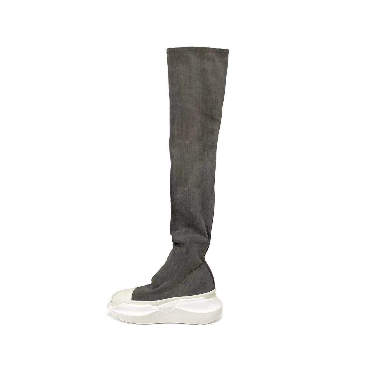 Rick Owens Drkshdw RICK OWENS DRKSHDW Abstract Stockings Denim Boots Size US 8 / IT 38 - 2 Thumbnail