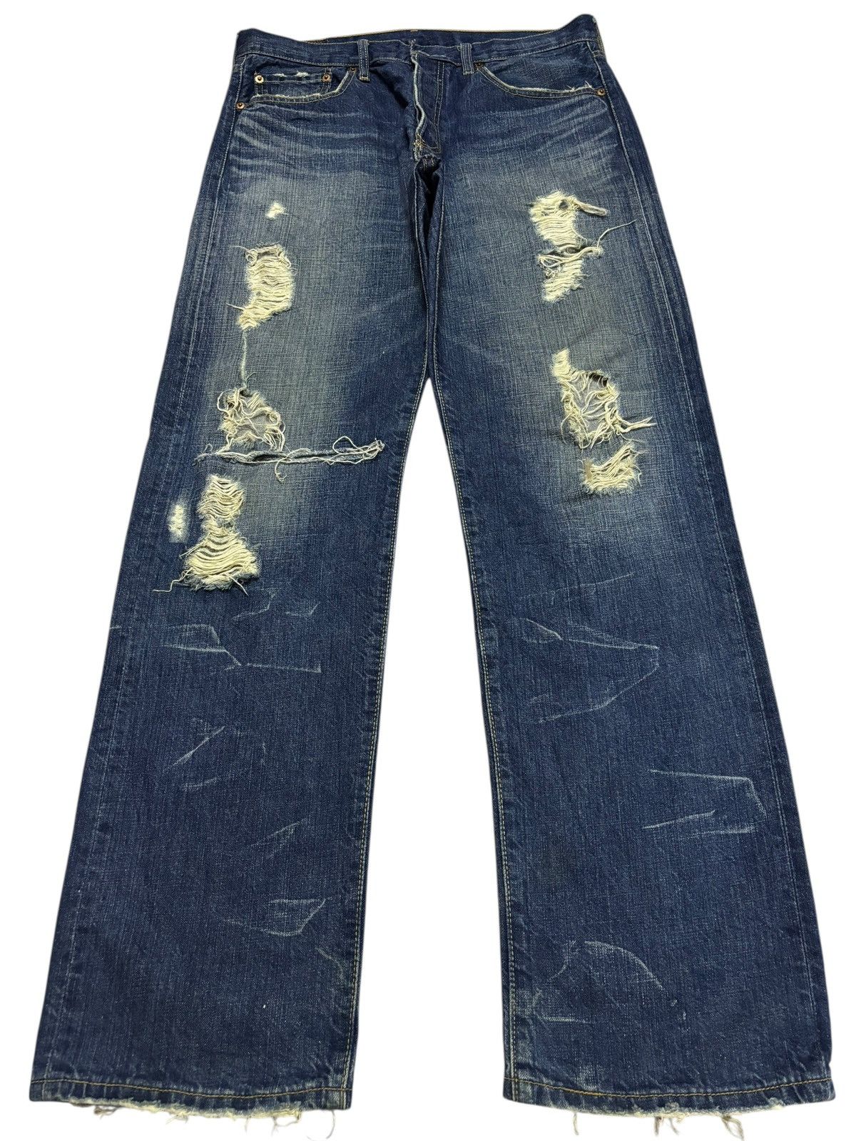 Levi's Vtg 90s Levis 501 Distressed Jeans Size US 34 / EU 50 - 1 Thumbnail