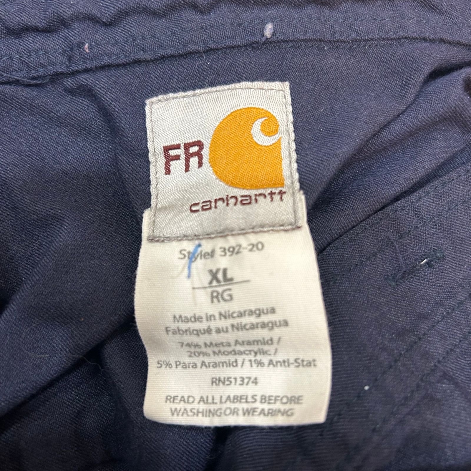 Carhartt Carhartt FR XL Button Up Work Shirt Blue Origin Size US XL / EU 56 / 4 - 3 Thumbnail