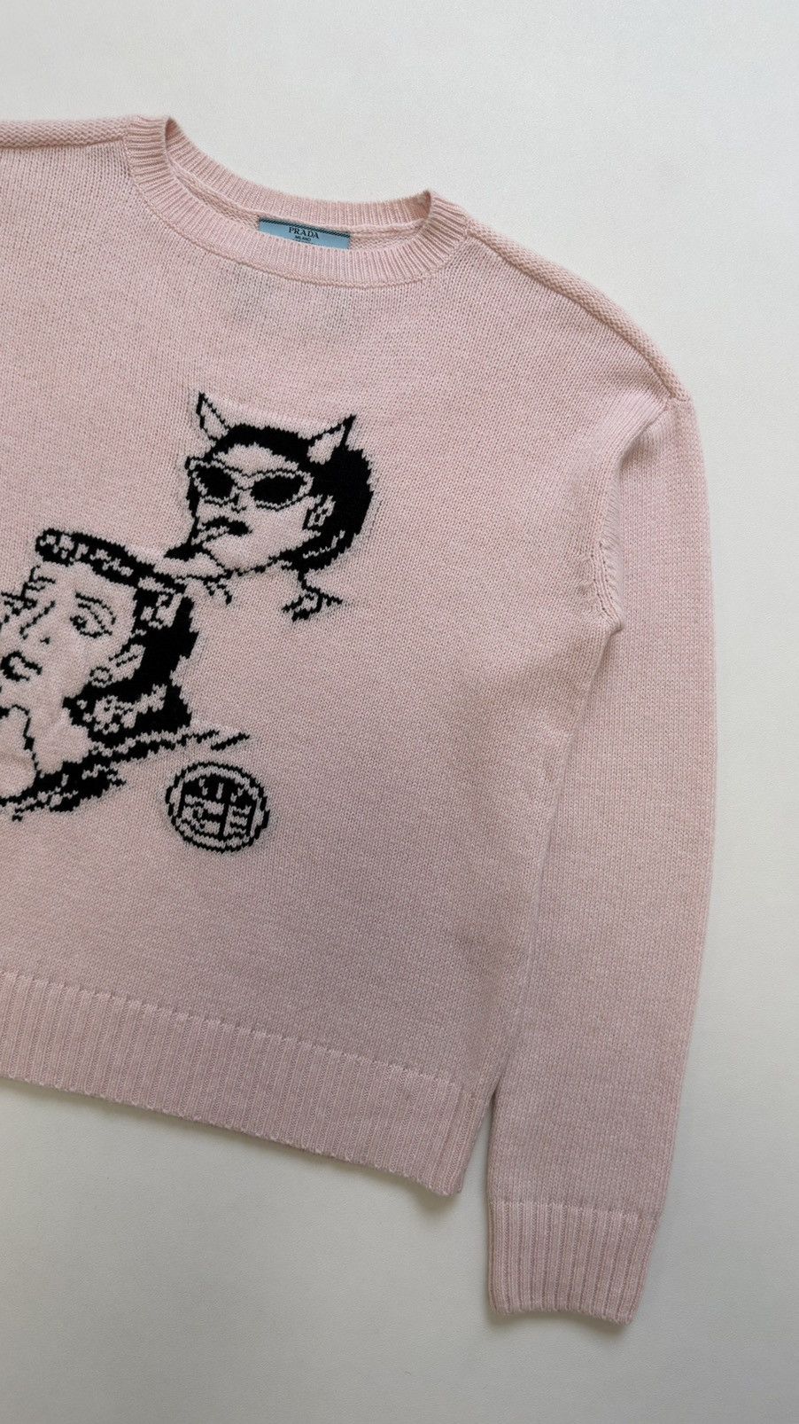 Prada S/S 17 ‘Comic Patterned’ Pink Wool Sweater Size US M / EU 48-50 / 2 - 10 Thumbnail
