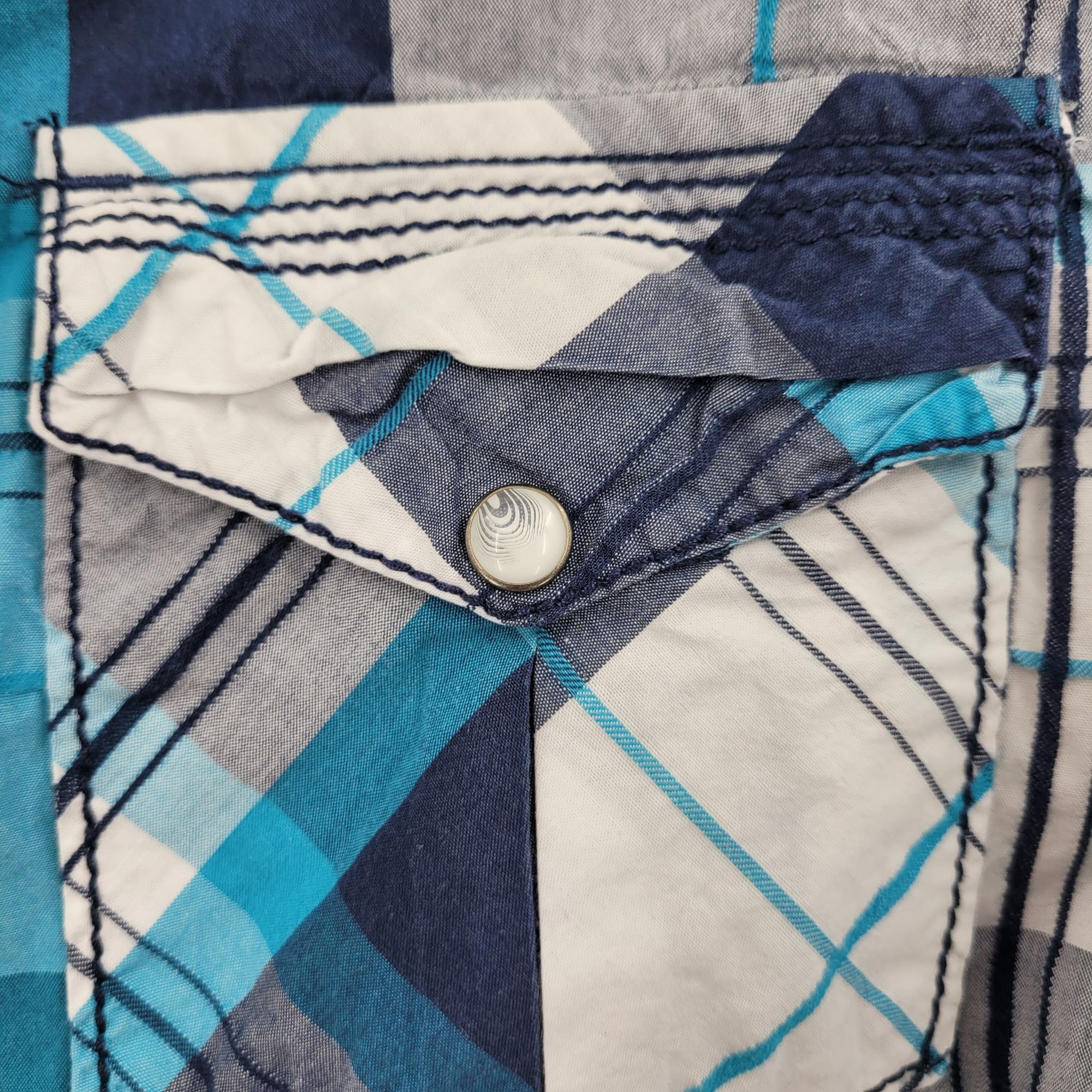 BKE VTG BKE Unisex Medium Plaid Western Shirt M Blue Pearl Snap Size US M / EU 48-50 / 2 - 4 Thumbnail