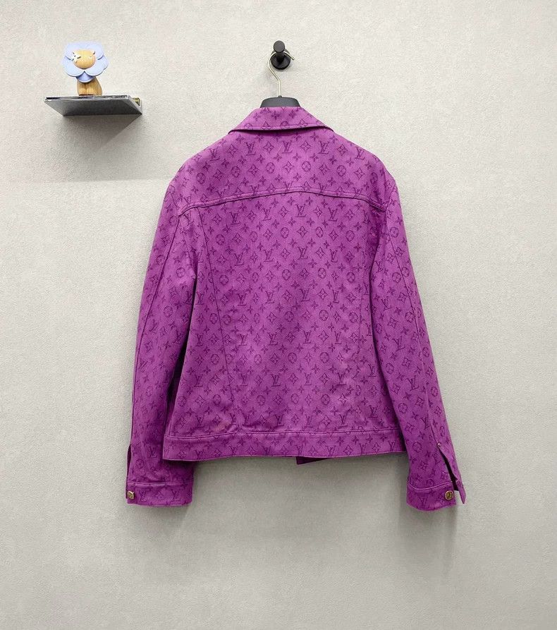 Louis Vuitton Louis Vuitton Purple Denim Jacket Size US M / EU 48-50 / 2 - 2 Thumbnail