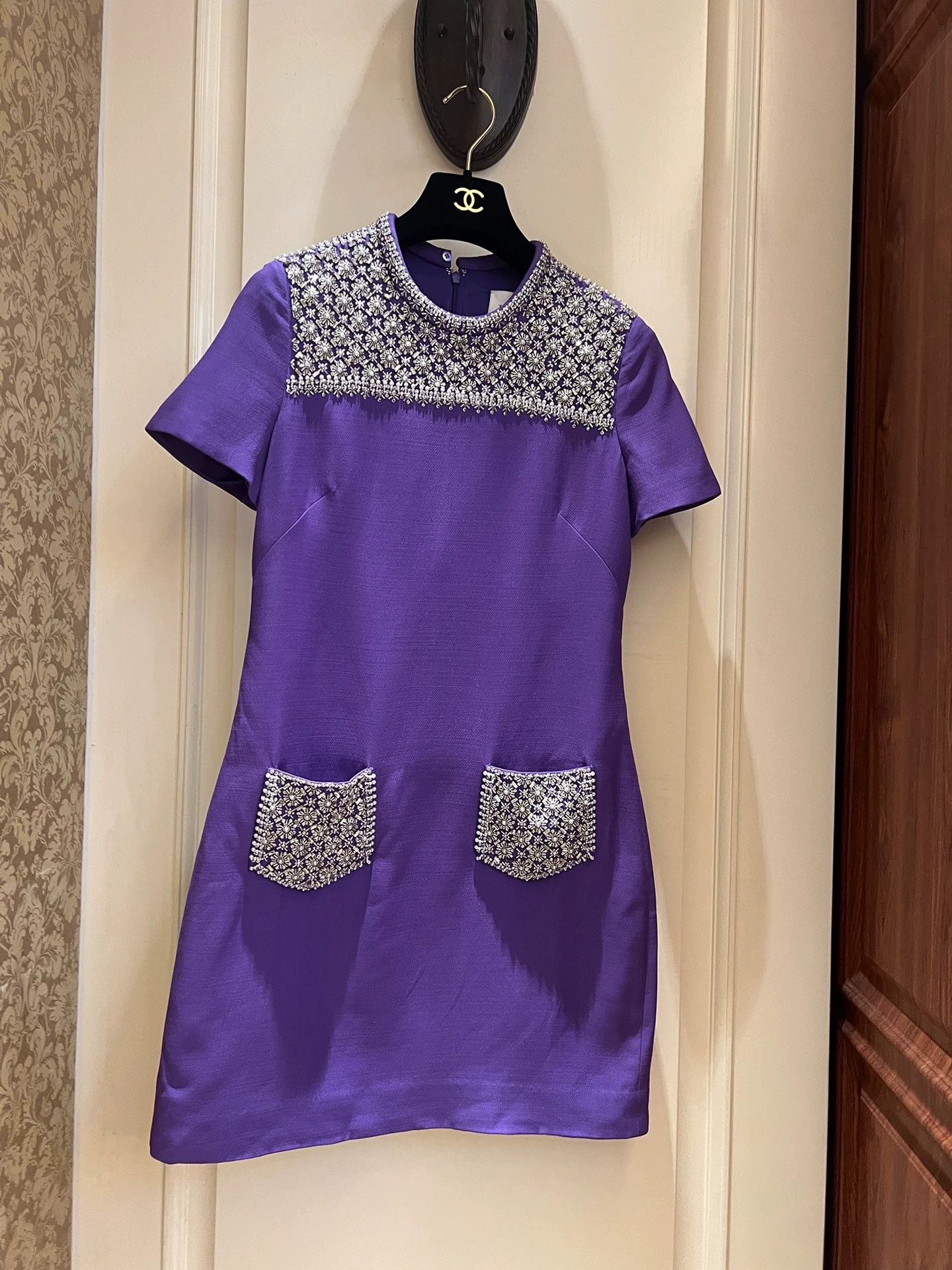 Valentino Valentino Purple Short Sleeve Dress - dmc Size US M / EU 48-50 / 2 - 1 Thumbnail