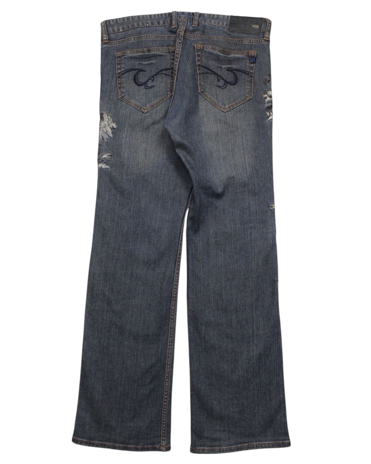 If Six Was Nine 2000S CUSTOM CULTURE JAPAN EMBROIDERED DENIM JEANS Size US 33 - 2 Thumbnail
