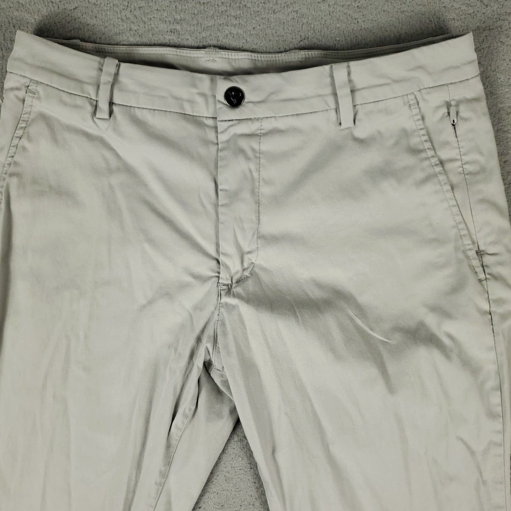Vintage Bird Dogs Pants Mens 32x28 Gray Stretch Chino Trousers Sl ash Pocket Flat Front Regular Size US 32 / EU 48 - 2 Thumbnail