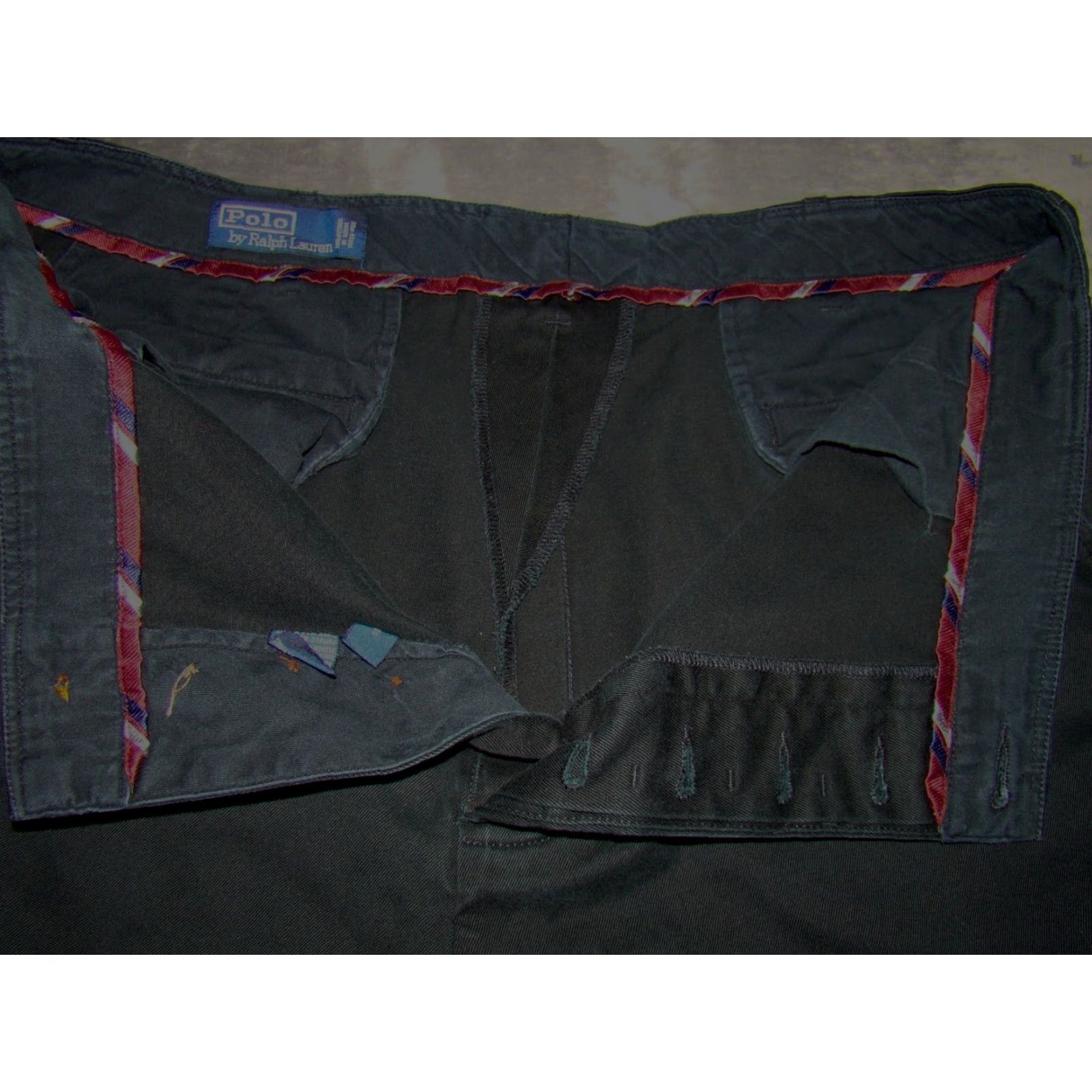 Polo Ralph Lauren Polo Ralph Lauren Vintage Chino Pants Mens 36x32 Navy Blue Button Fly Casual Flat Front Brown Buttons Regular Per Inseam 32 Size US M / EU 48-50 / 2 - 5 Thumbnail
