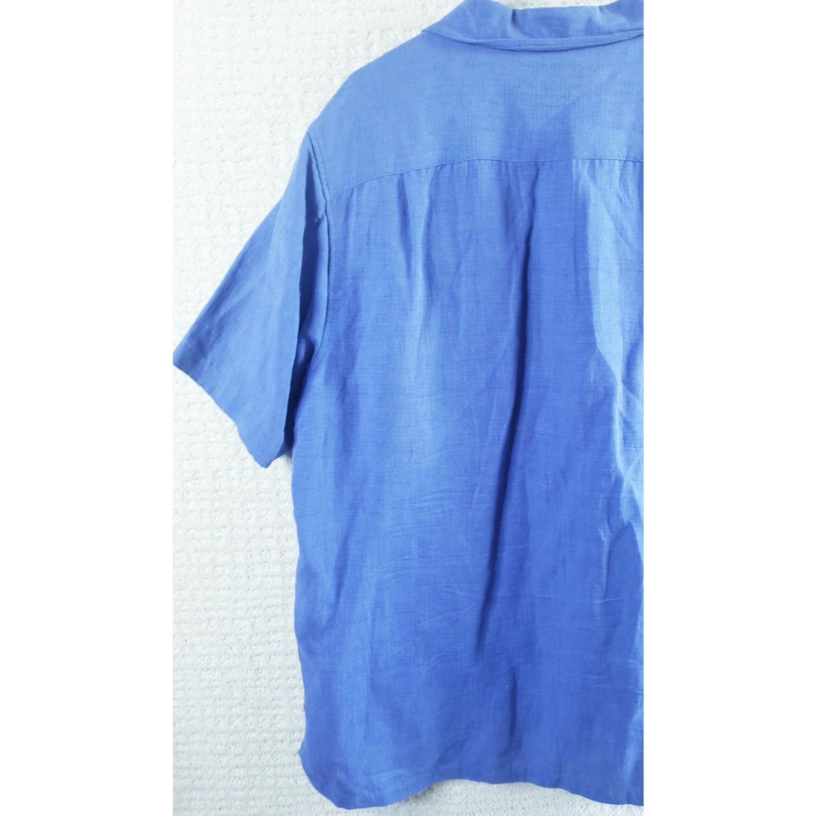 Vintage Margaritaville Shirt Button-Up Short Sleeve XL Blue Silk Linen 75% 25% Men’s Size US XL / EU 56 / 4 - 7 Thumbnail