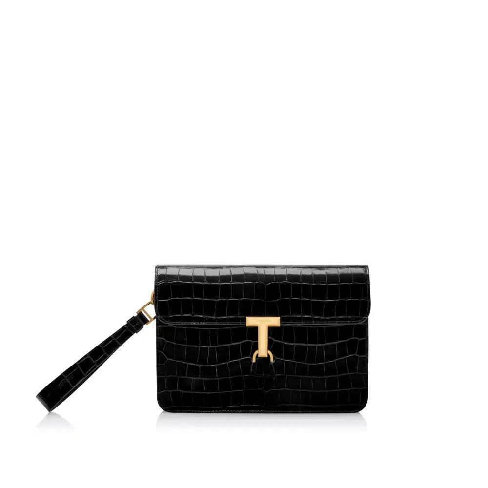 o1loc1c0725 H0537 Size: OS / Croco Embossed Portfolio Pouch