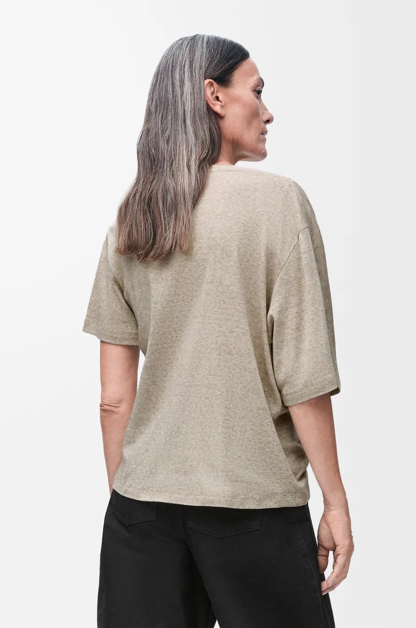 Loewe o1loc1c0525 Draped T-Shirt In Cotton And Wool in Beige Size M / US 6-8 / IT 42-44 - 3 Thumbnail