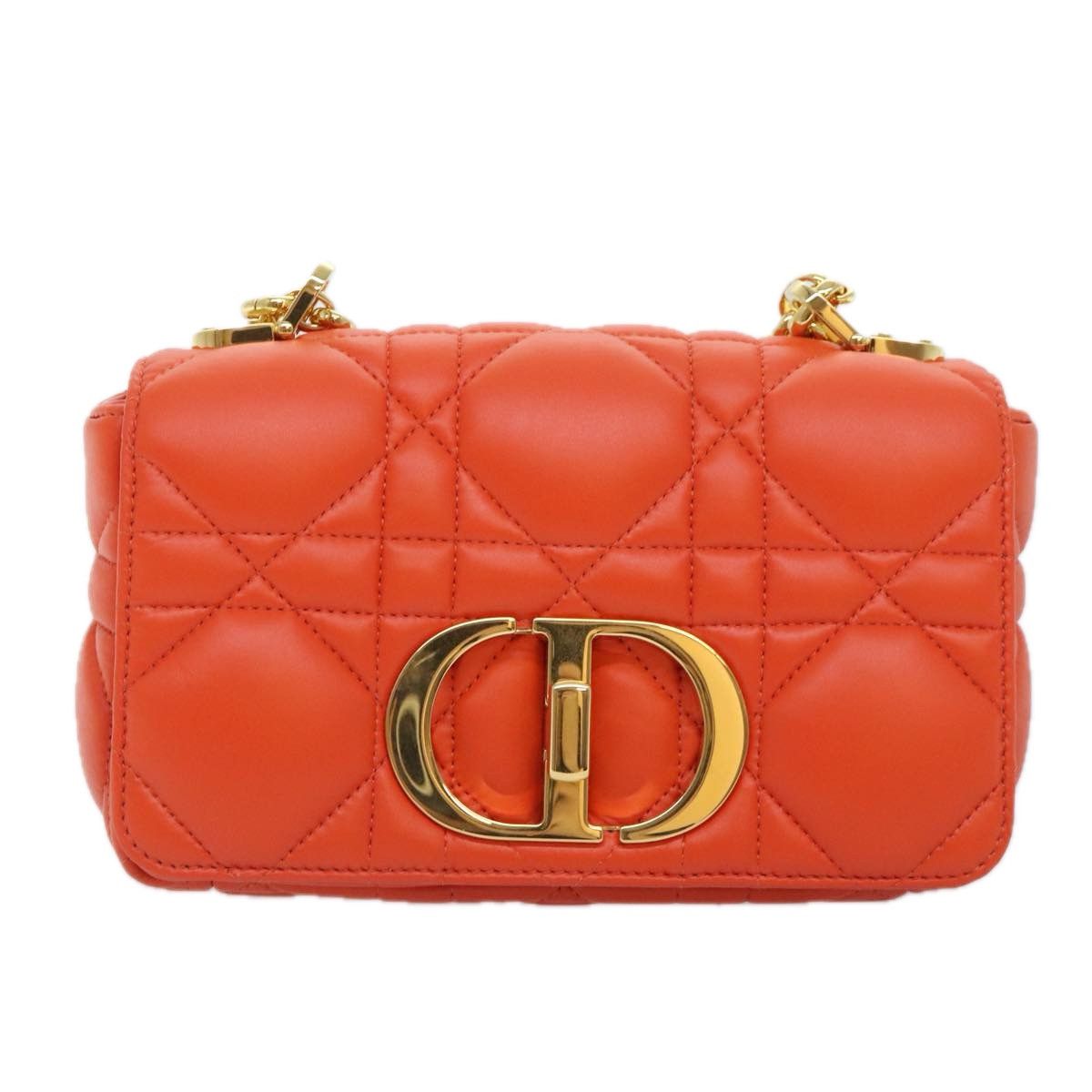 Dior Caro Orange Leather Shoulder Bag (Pre-Owned) Size ONE SIZE - 1 Thumbnail
