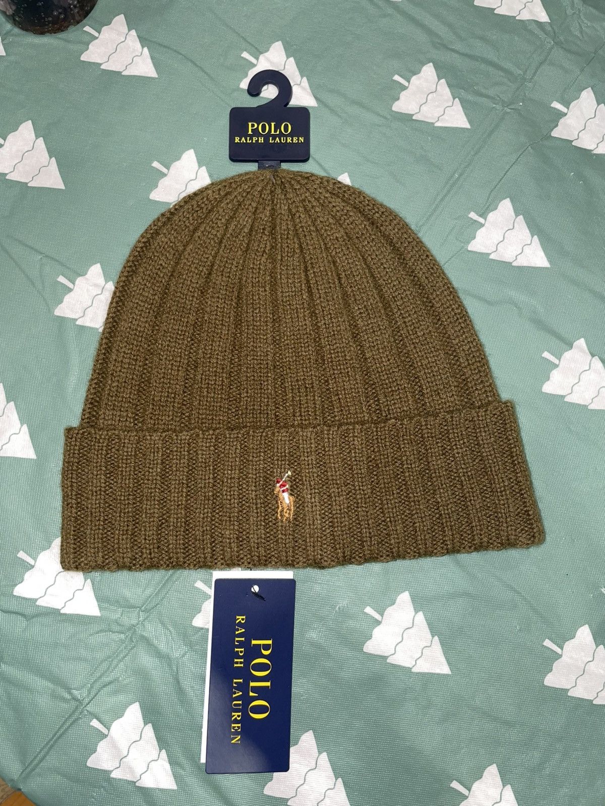 Polo Ralph Lauren Polo Ralph Lauren Beanie Olive Green Khaki Hat RL Polo Hat Size ONE SIZE - 1 Thumbnail