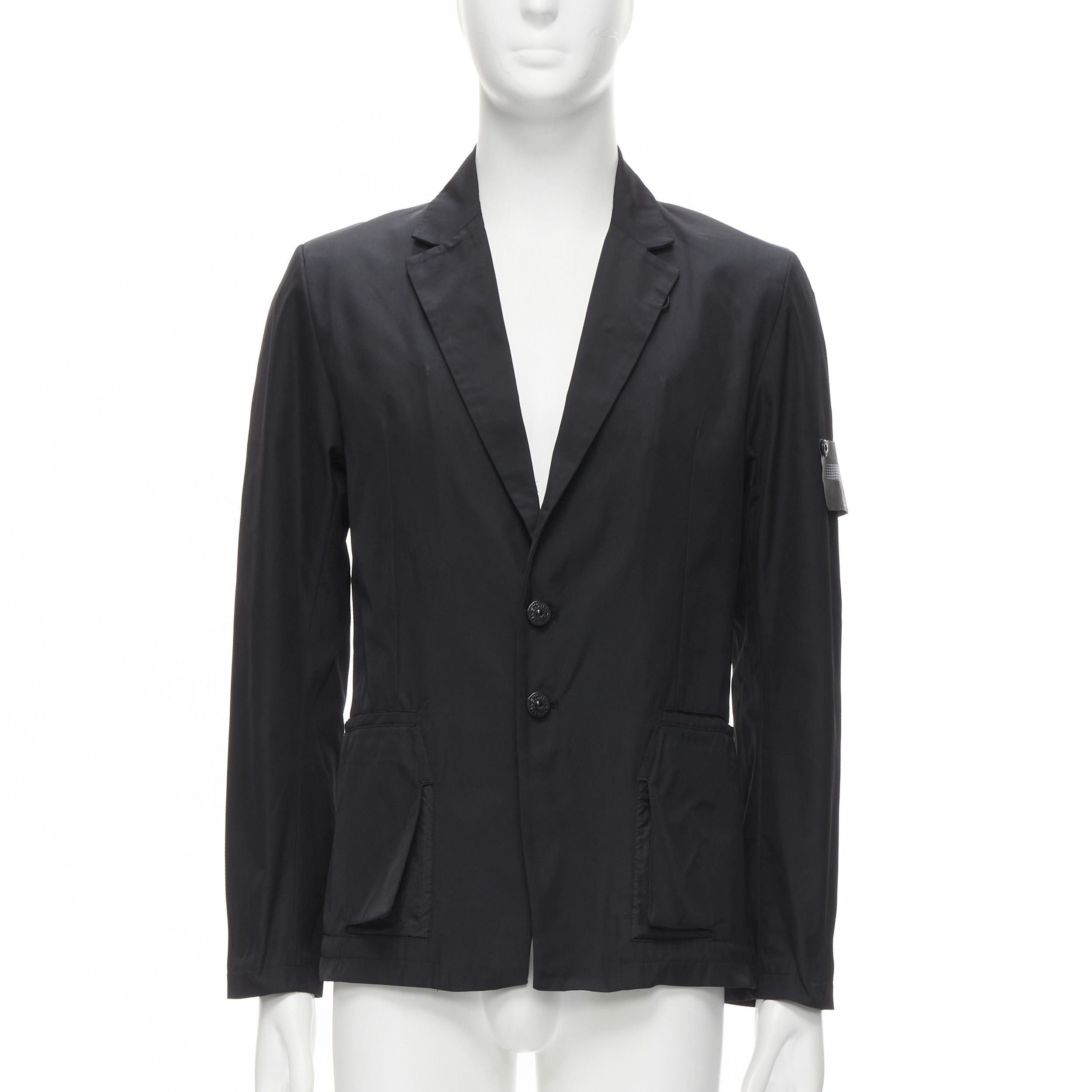 Stone Island STONE ISLAND Shadow Project black technical nylon logo patch blazer jacket S Size 46R - 1 Thumbnail
