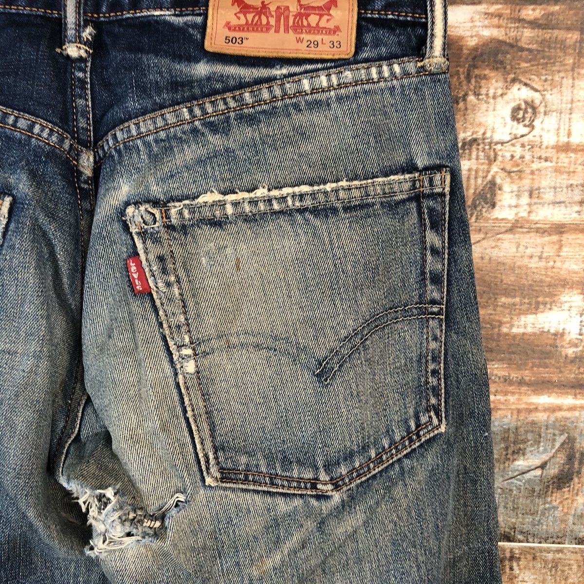 Levi's DL Levis 503 Blue Distressed Denim Pants #C179 Size US 29 - 16 Thumbnail