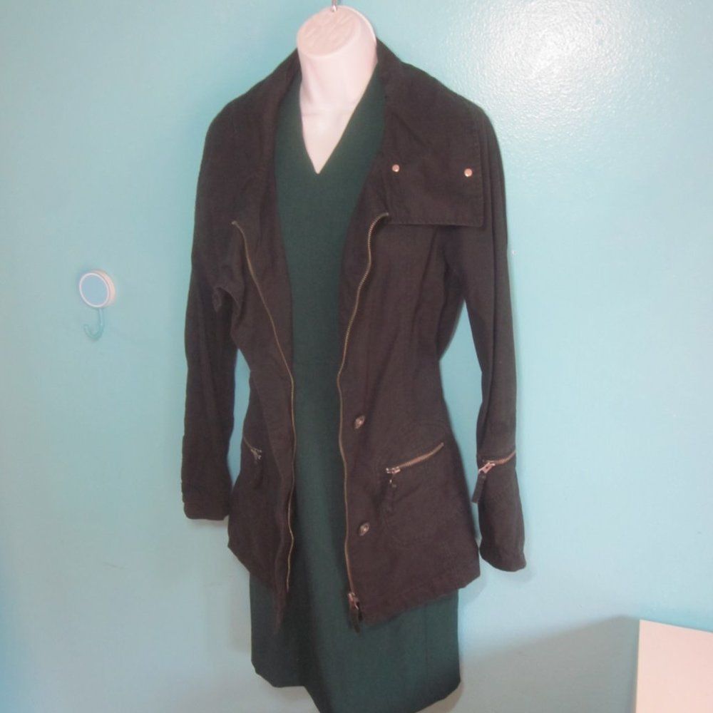 Oxbow OXBOW Womens Long Trench Black Cotton Jacket Size 3 Fits M Size M / US 6-8 / IT 42-44 - 1 Thumbnail