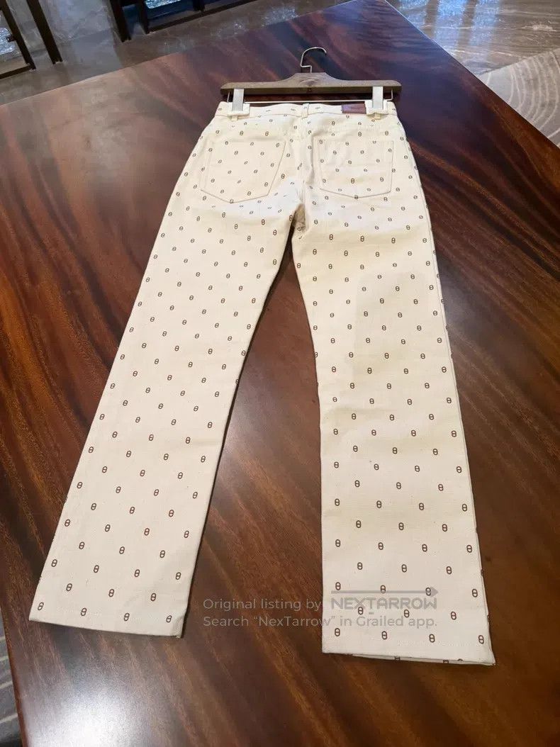 Hermes Hermes Pig Nose Full Print Denim Pants Size 42" / US 20 - 6 Thumbnail