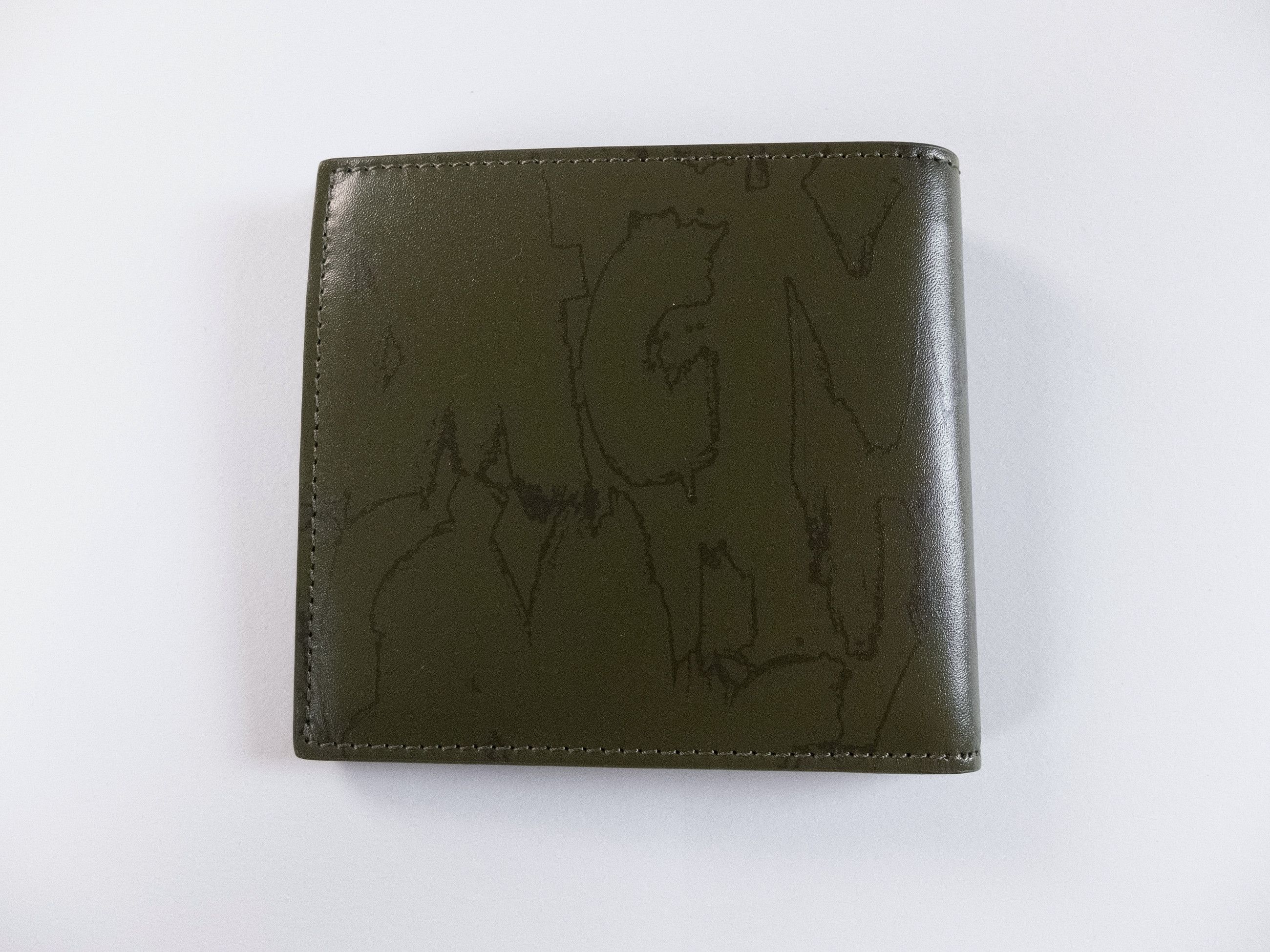 Alexander McQueen ALEXANDER MCQUEEN khaki green abstract logo leather wallet q Size ONE SIZE - 3 Thumbnail