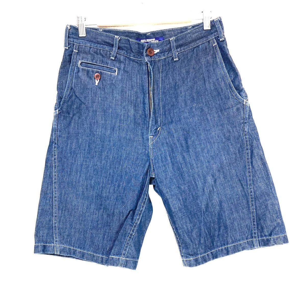 Comme des Garcons Shorts Denim Zip Fly Half Pants Navy Size US 27 - 1 Thumbnail