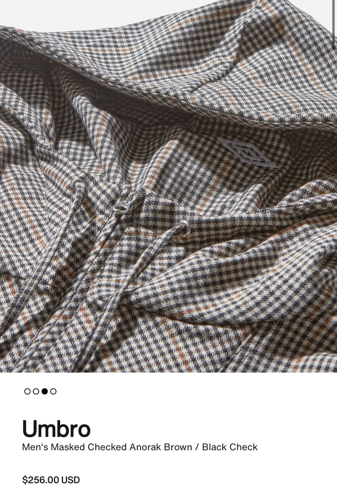 Slam Jam × Umbro Men’s masked Checked anorak brown / black check Size US S / EU 44-46 / 1 - 2 Thumbnail