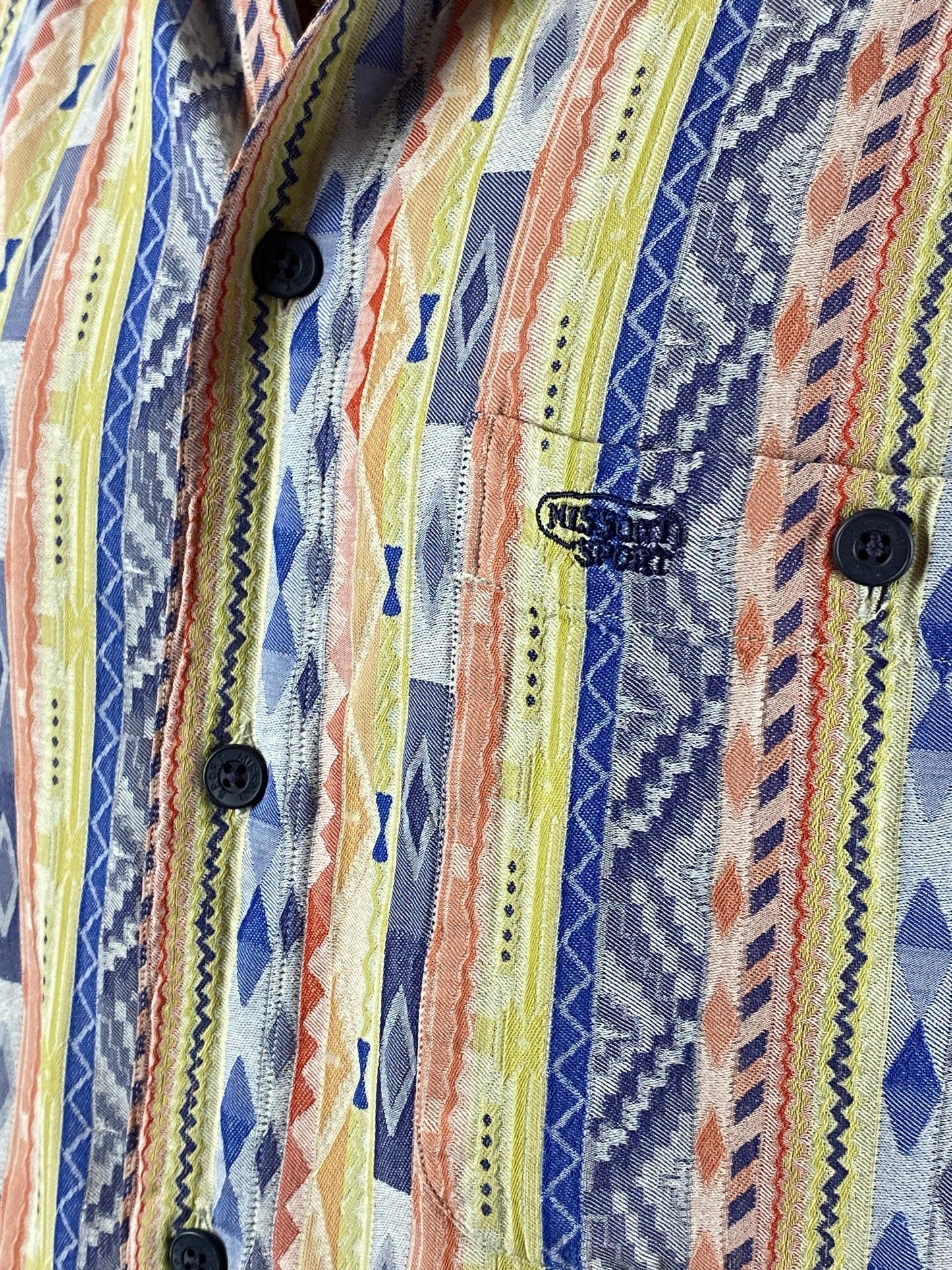 Designer × Vintage Missoni Sport Vintage Men's Geometric Striped Sleeve Shirt Size US M / EU 48-50 / 2 - 5 Thumbnail