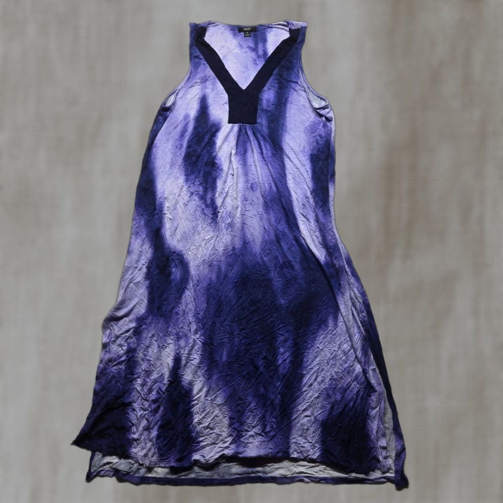 Vera Wang Vera Wang Dress Women's Midi Sleeveless V-Neck Blue Black Floral Pattern Lined M Adult Women's Dress Vera Wang Shirt? Size M / US 6-8 / IT 42-44 - 1 Thumbnail