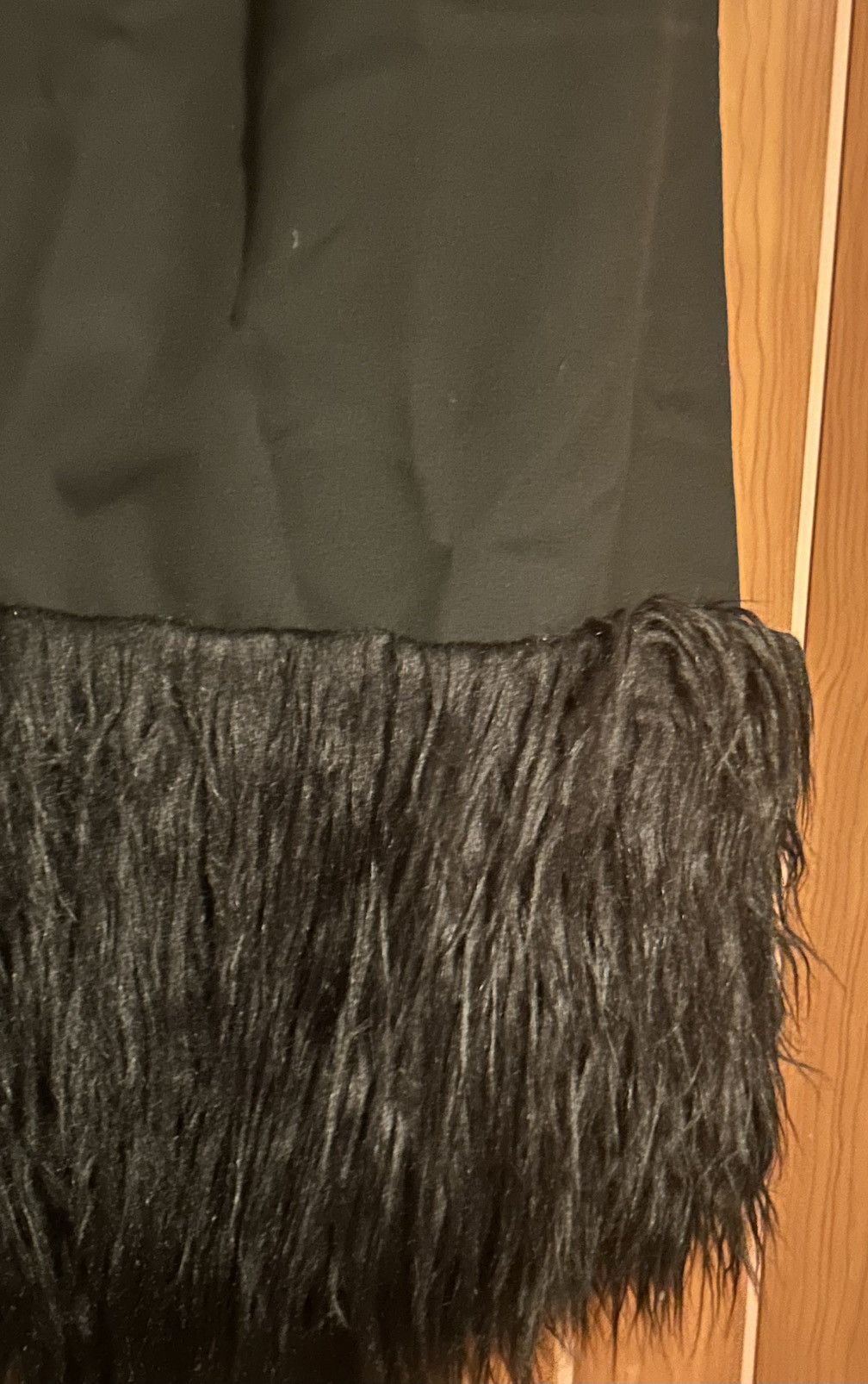 Zara Zara faux fur hem trimmed pocketed halter dress Size L / US 10 / IT 46 - 7 Thumbnail