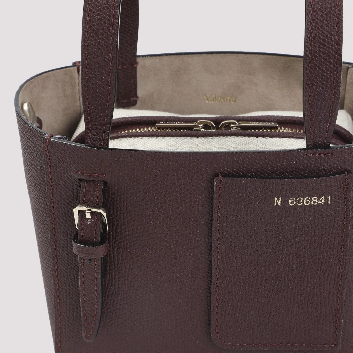 Valextra VALEXTRA Bucket Mini Amaranto Leather Top Handle Bag New Size ONE SIZE - 4 Thumbnail
