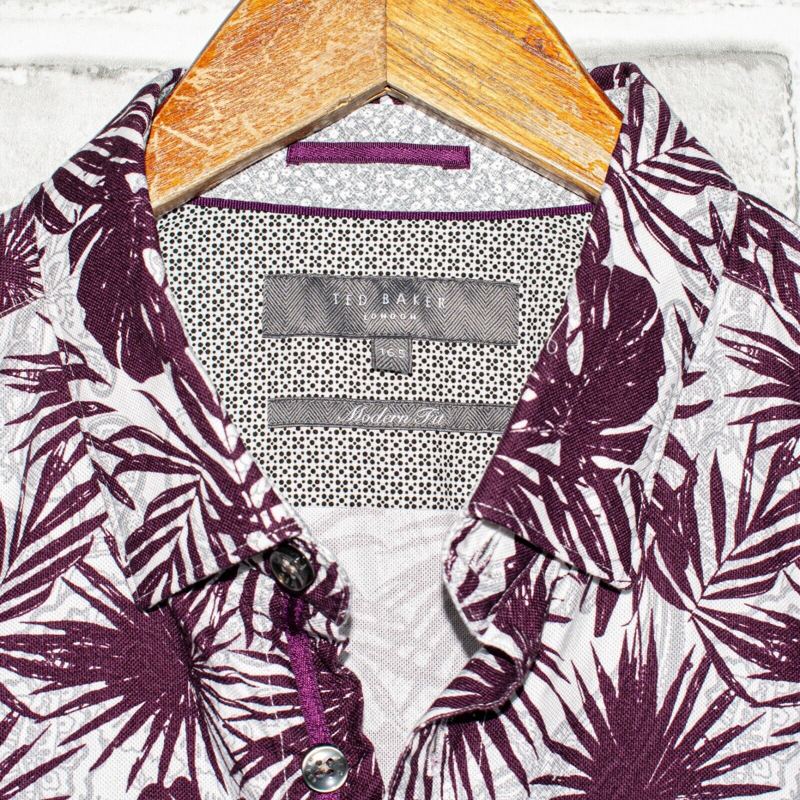 Ted Baker Ted Baker Modern Fit Button up Shirt Purple Tropical Flora Size US L / EU 52-54 / 3 - 2 Thumbnail