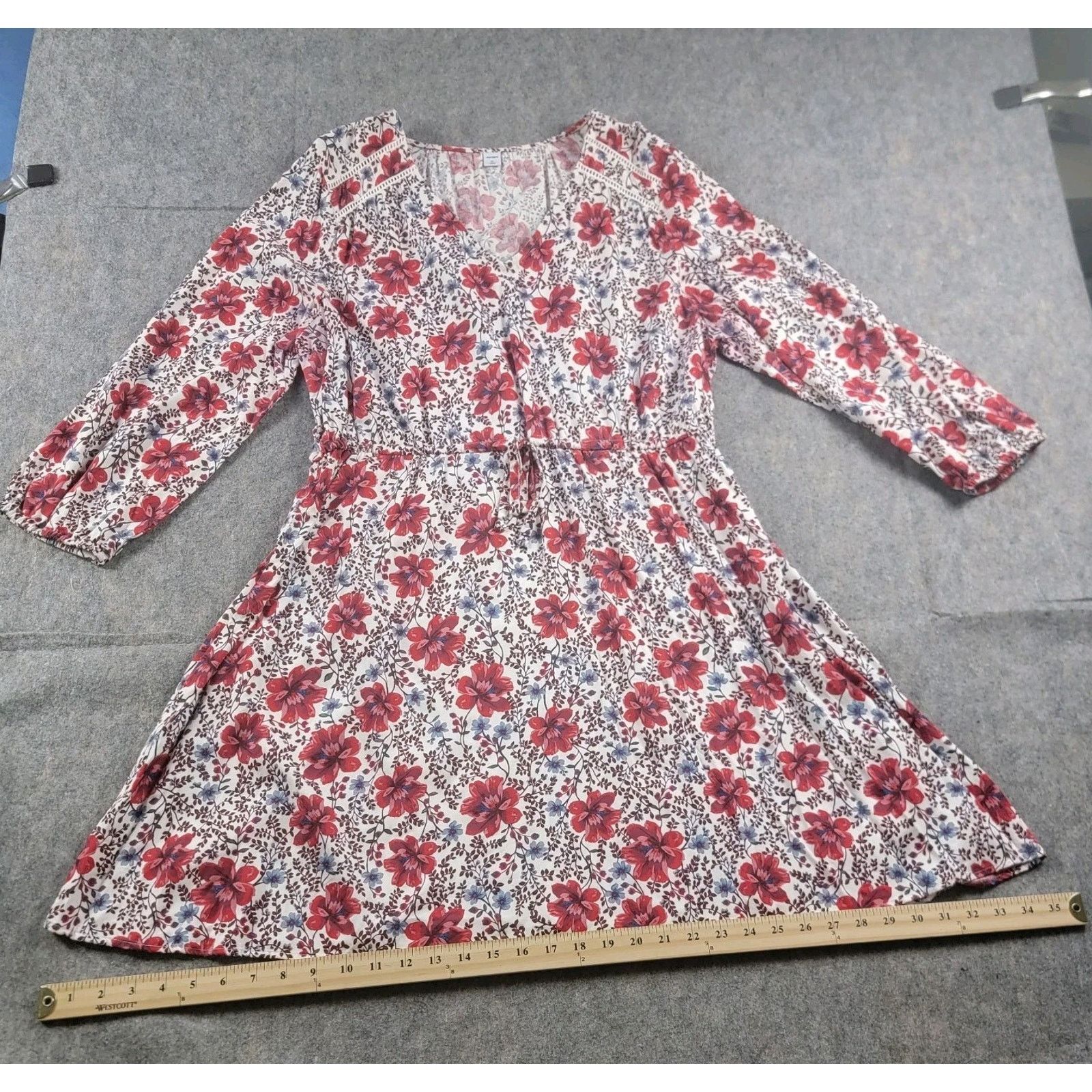 Old Navy Old Navy Waist-Defined Floral V-Neck Dress Long Sleeve Size XL / US 12-14 / IT 48-50 - 7 Thumbnail